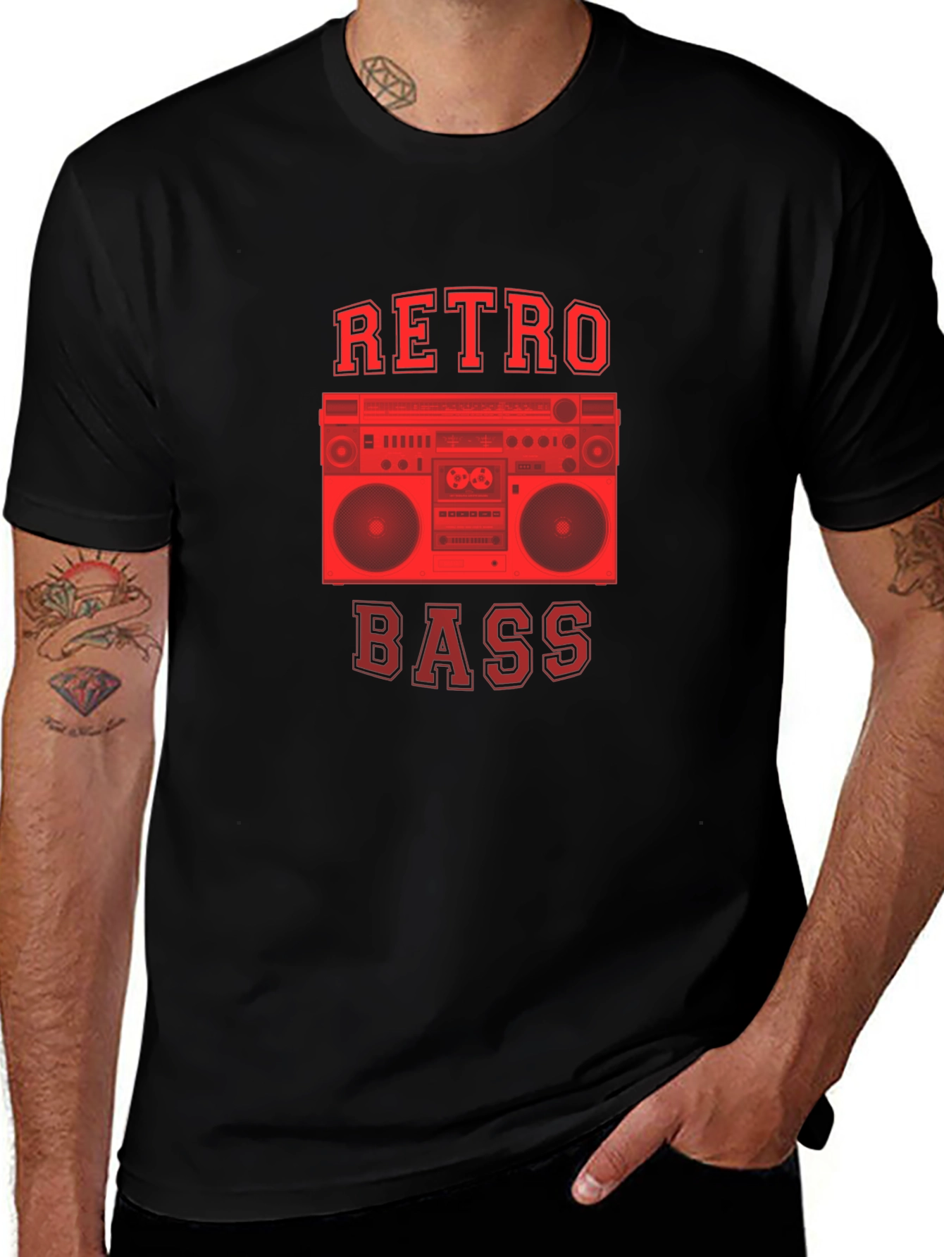 Retro Bass Boombox Graphic T-Shirt