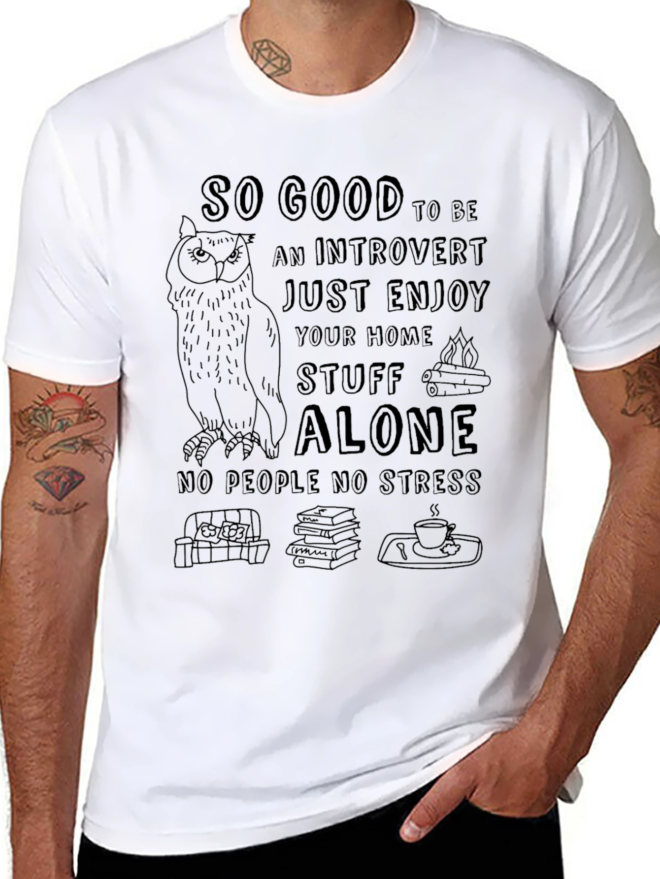 Introvert Owl T-Shirt - So Good To Be Alone