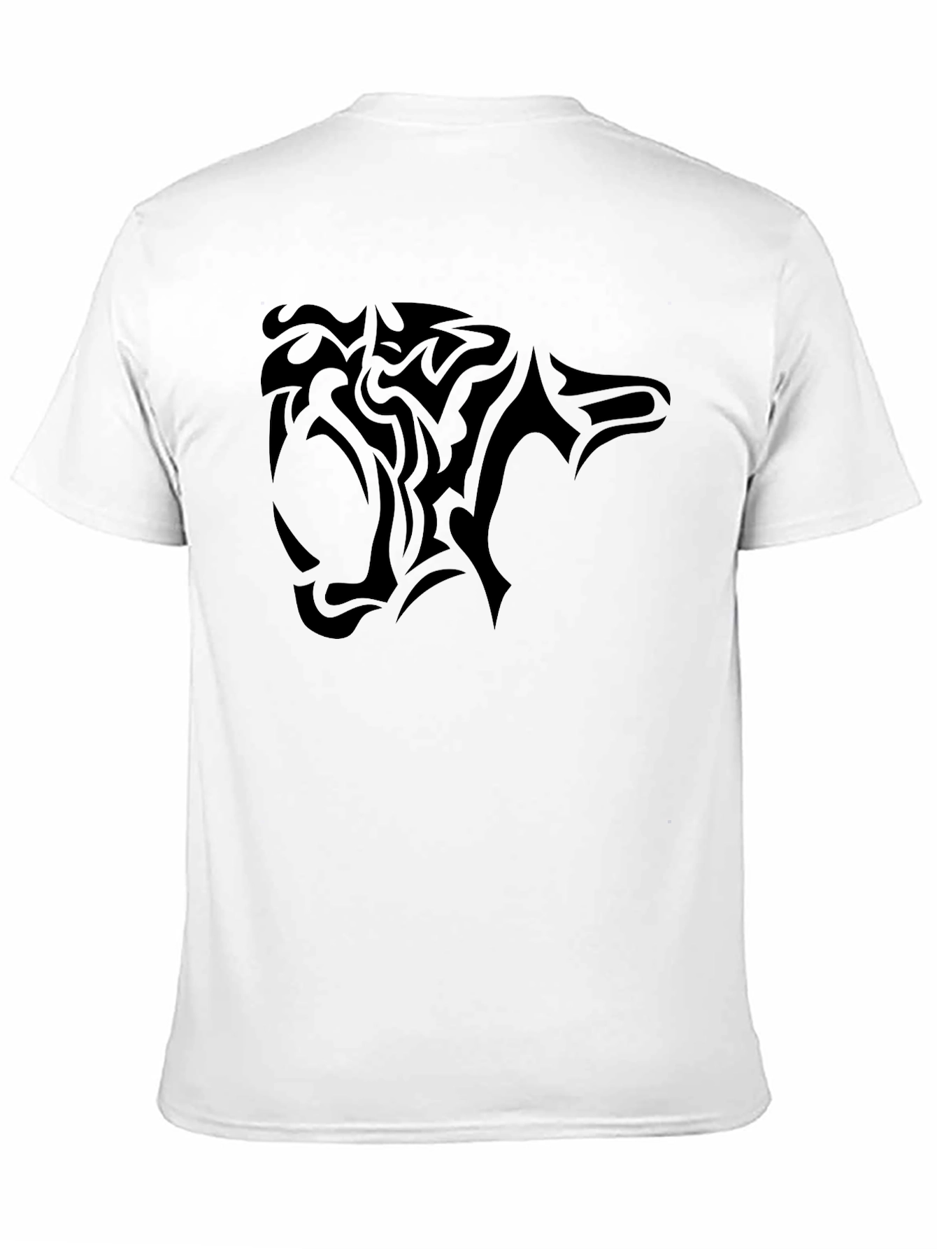 Mens Black T-Shirt with Tribal Panther Design