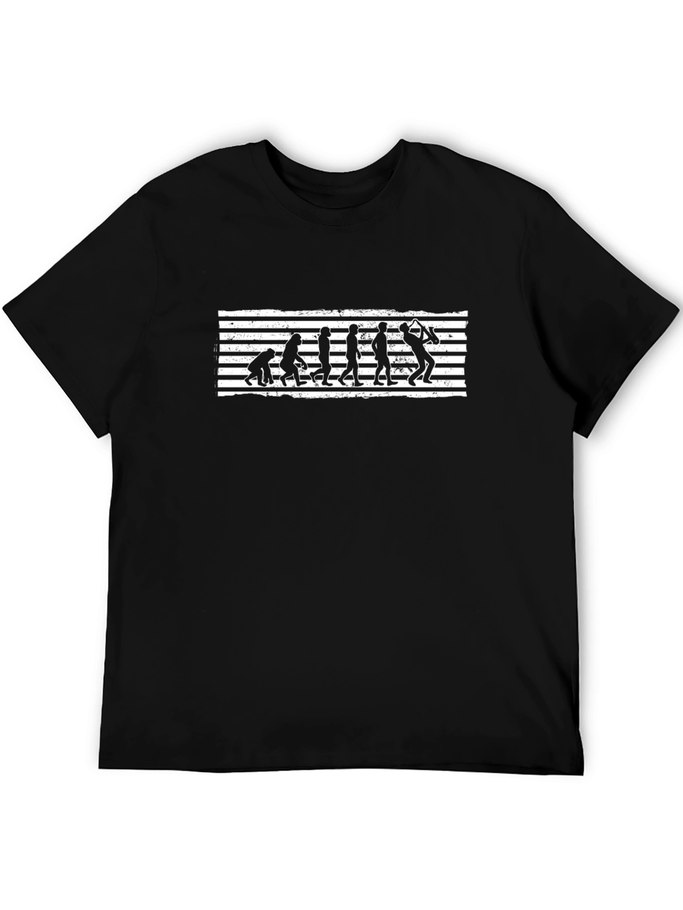 Evolution of Sax T-Shirt: Black Casual Tee