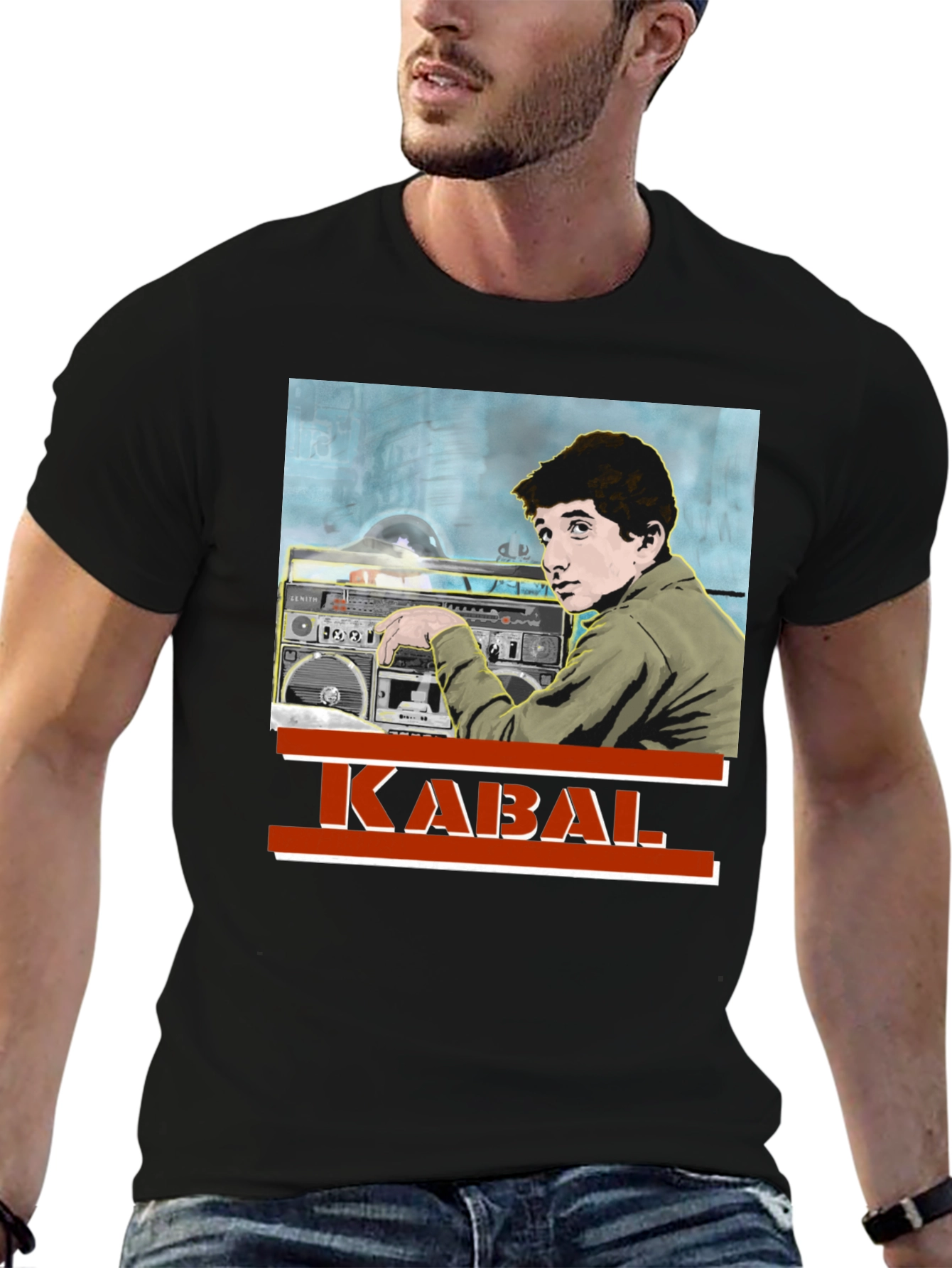 Retro Kabal T-Shirt with Boombox Design