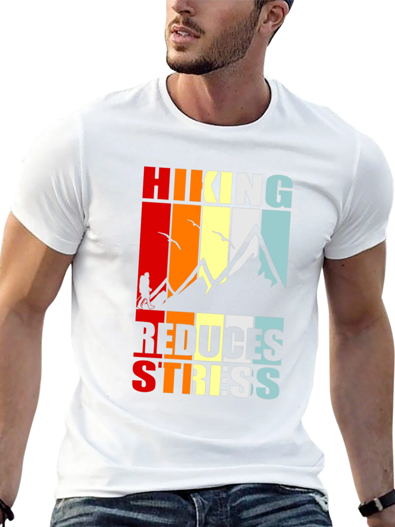 Hiking Reduces Stress Graphic T-Shirt