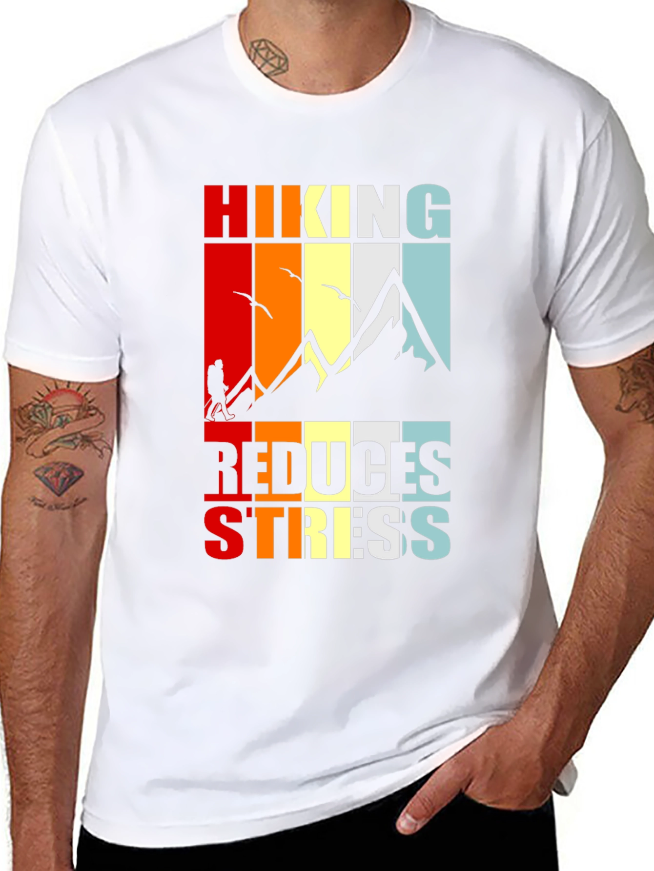 Hiking Reduces Stress Graphic T-Shirt
