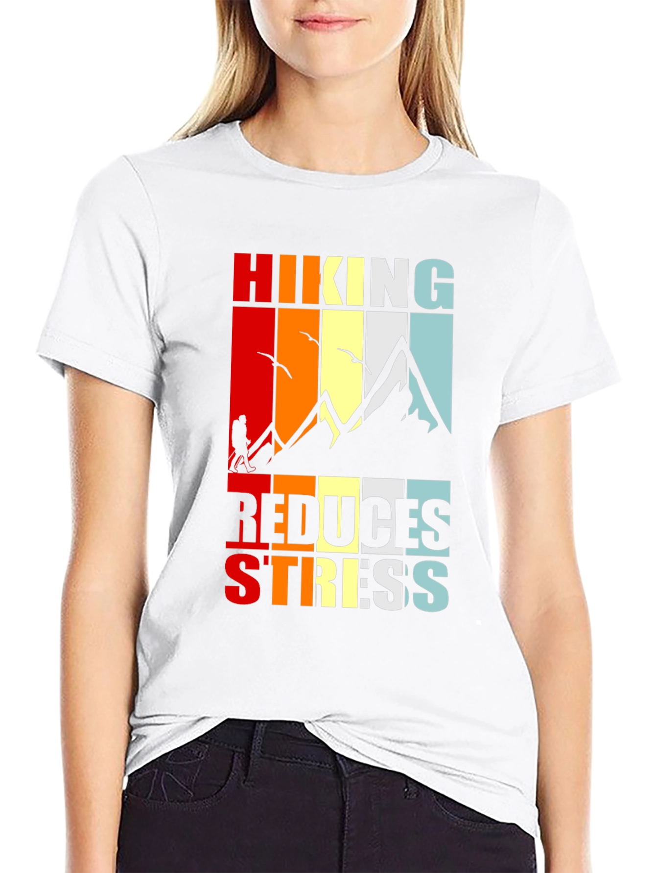 Hiking Reduces Stress Graphic T-Shirt