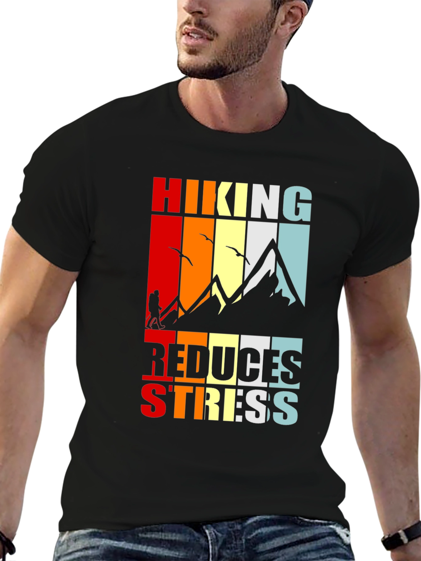 Hiking Reduces Stress Graphic T-Shirt