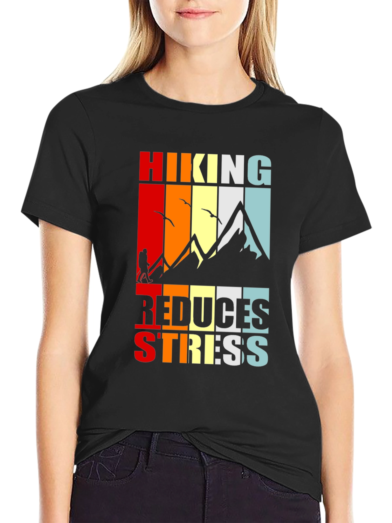 Hiking Reduces Stress Graphic T-Shirt