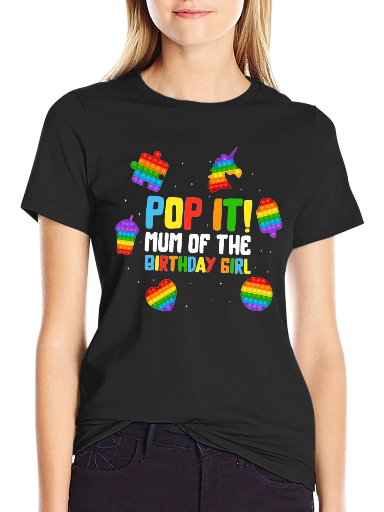 Pop It Birthday Girl Mum T-Shirt