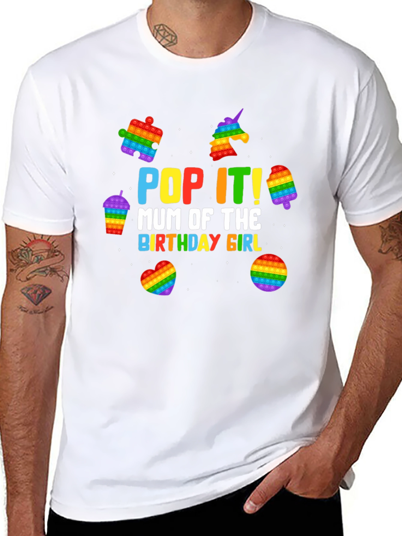 Pop It Birthday Girl Mum T-Shirt