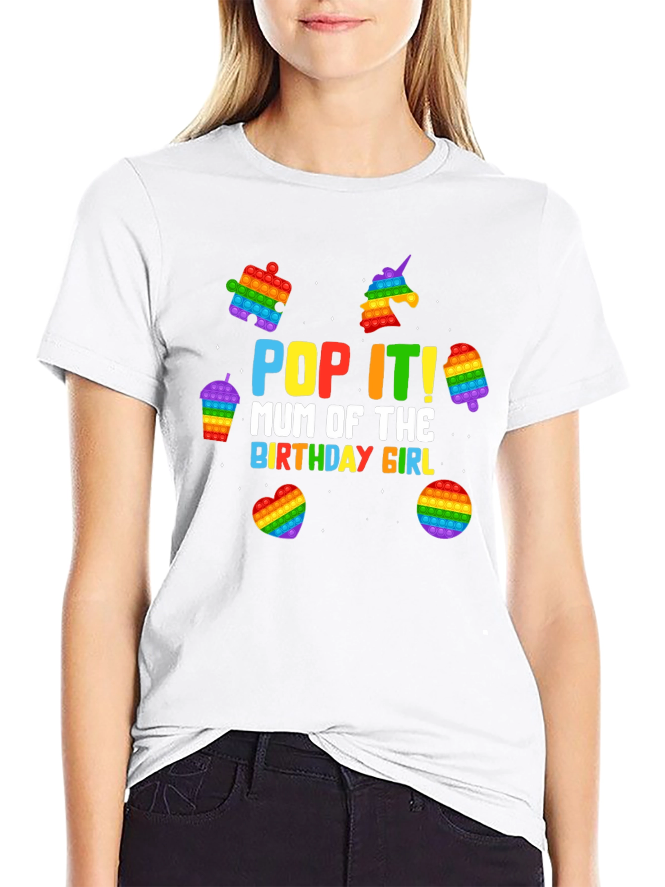 Pop It Birthday Girl Mum T-Shirt