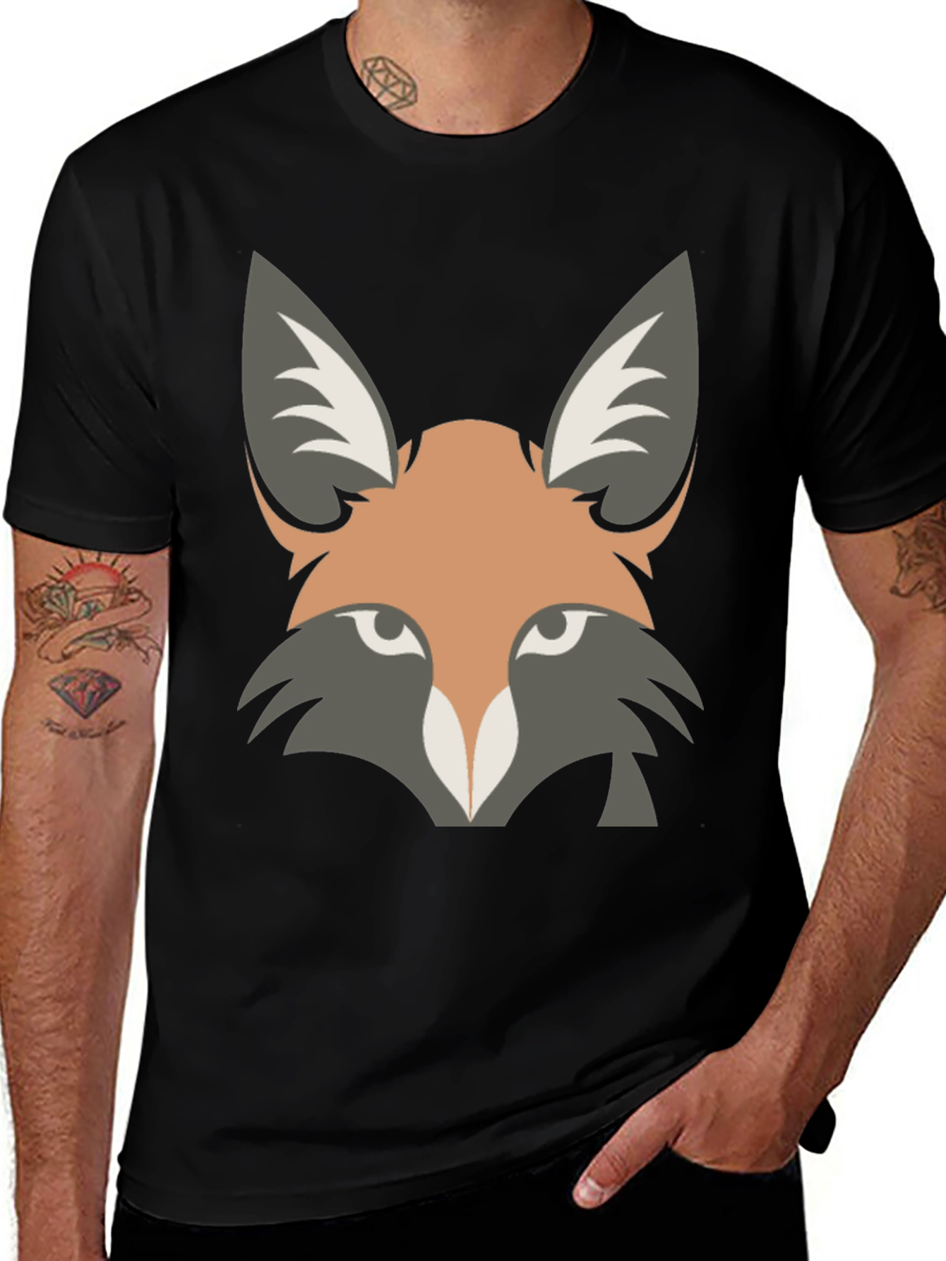 Fox Graphic Tee - Black Unisex T-Shirt