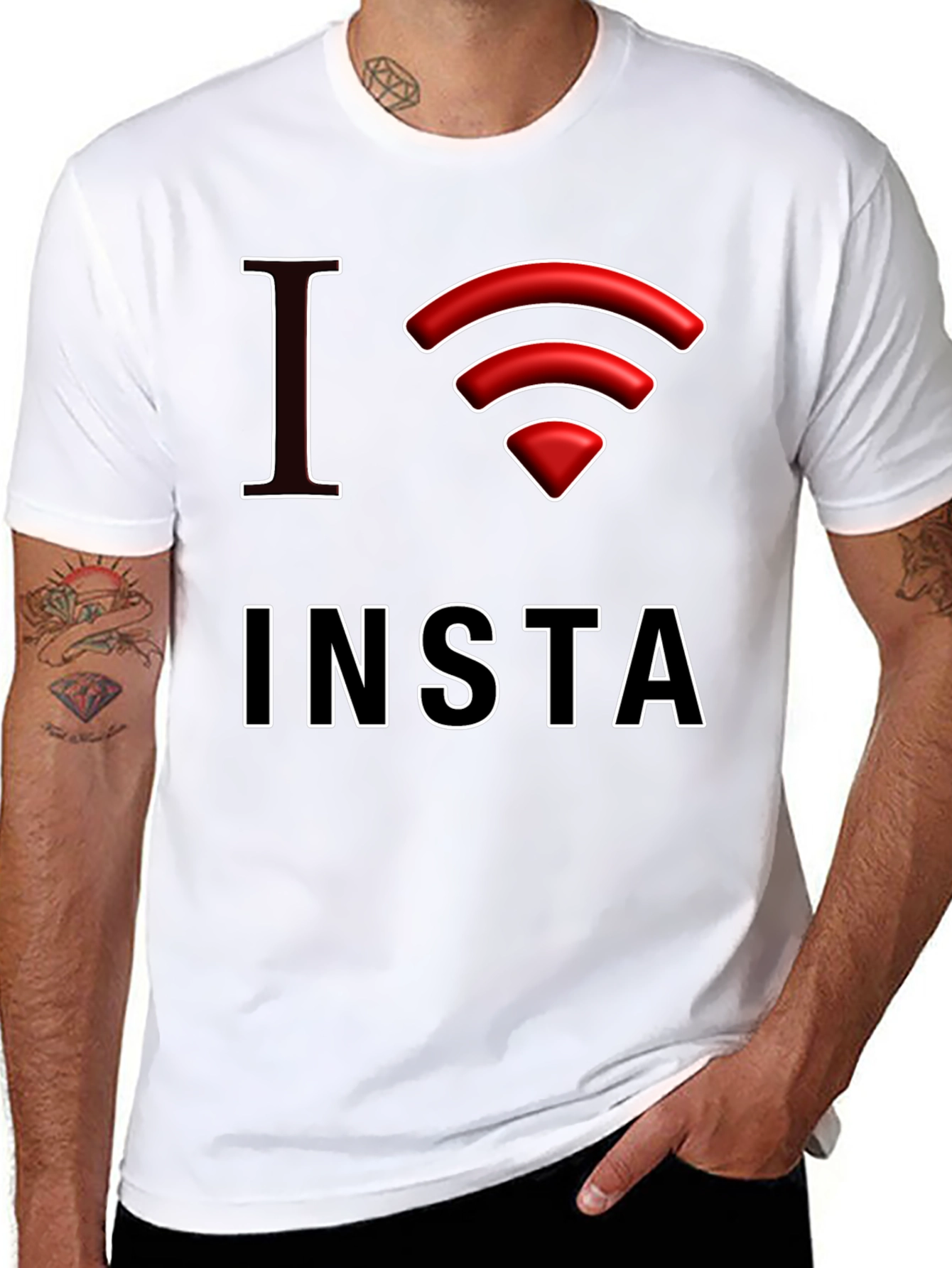 I Love Insta Graphic Tee - Black