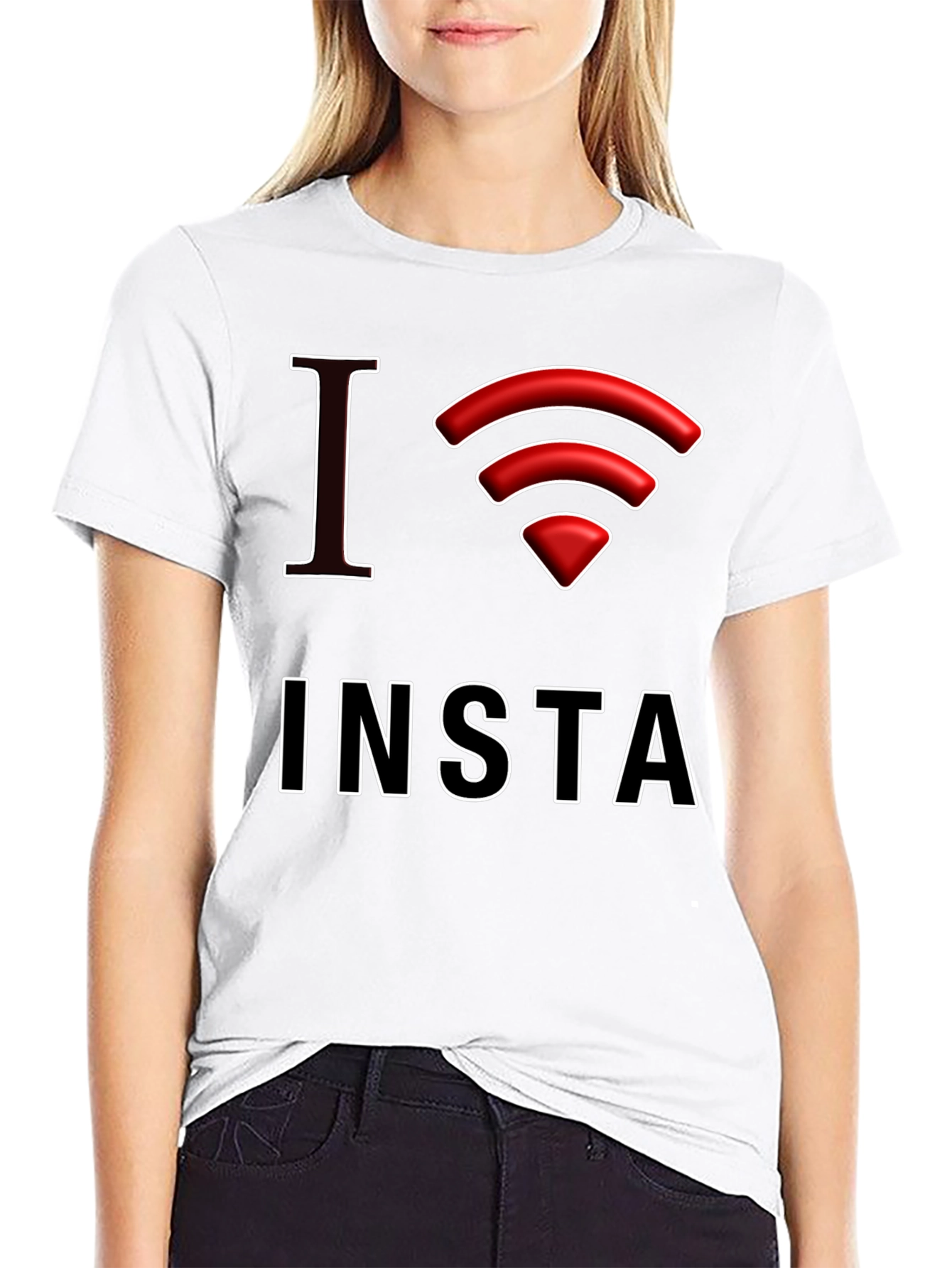 I Love Insta Graphic Tee - Black
