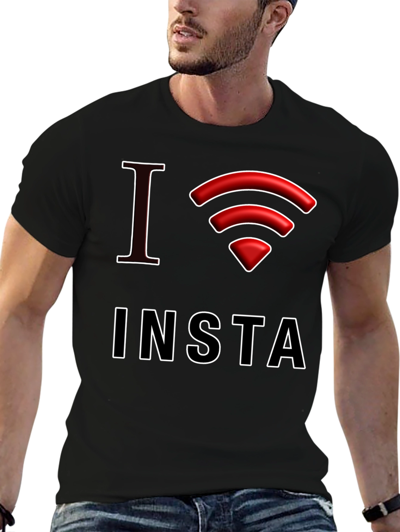 I Love Insta Graphic Tee - Black