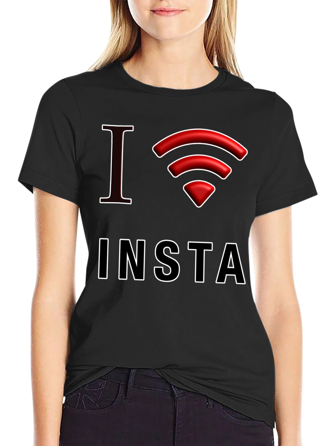 I Love Insta Graphic Tee - Black