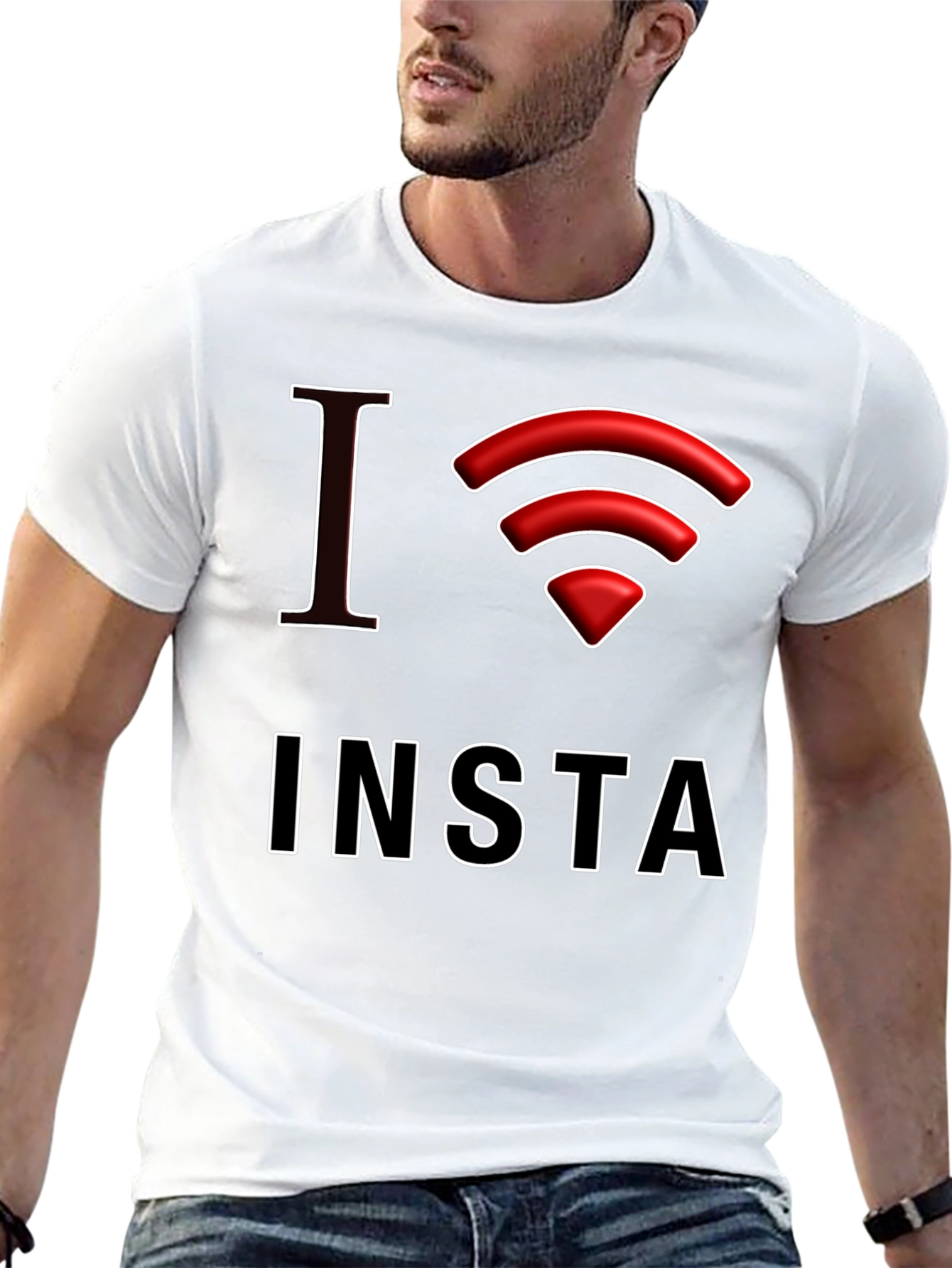 I Love Insta Graphic Tee - Black