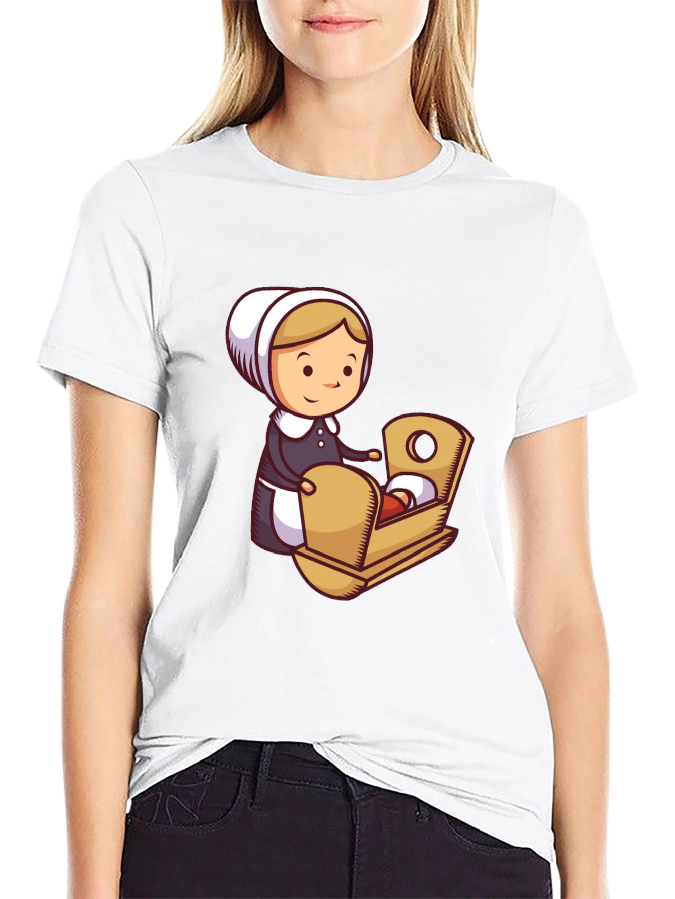 Pilgrim Woman and Baby T-Shirt