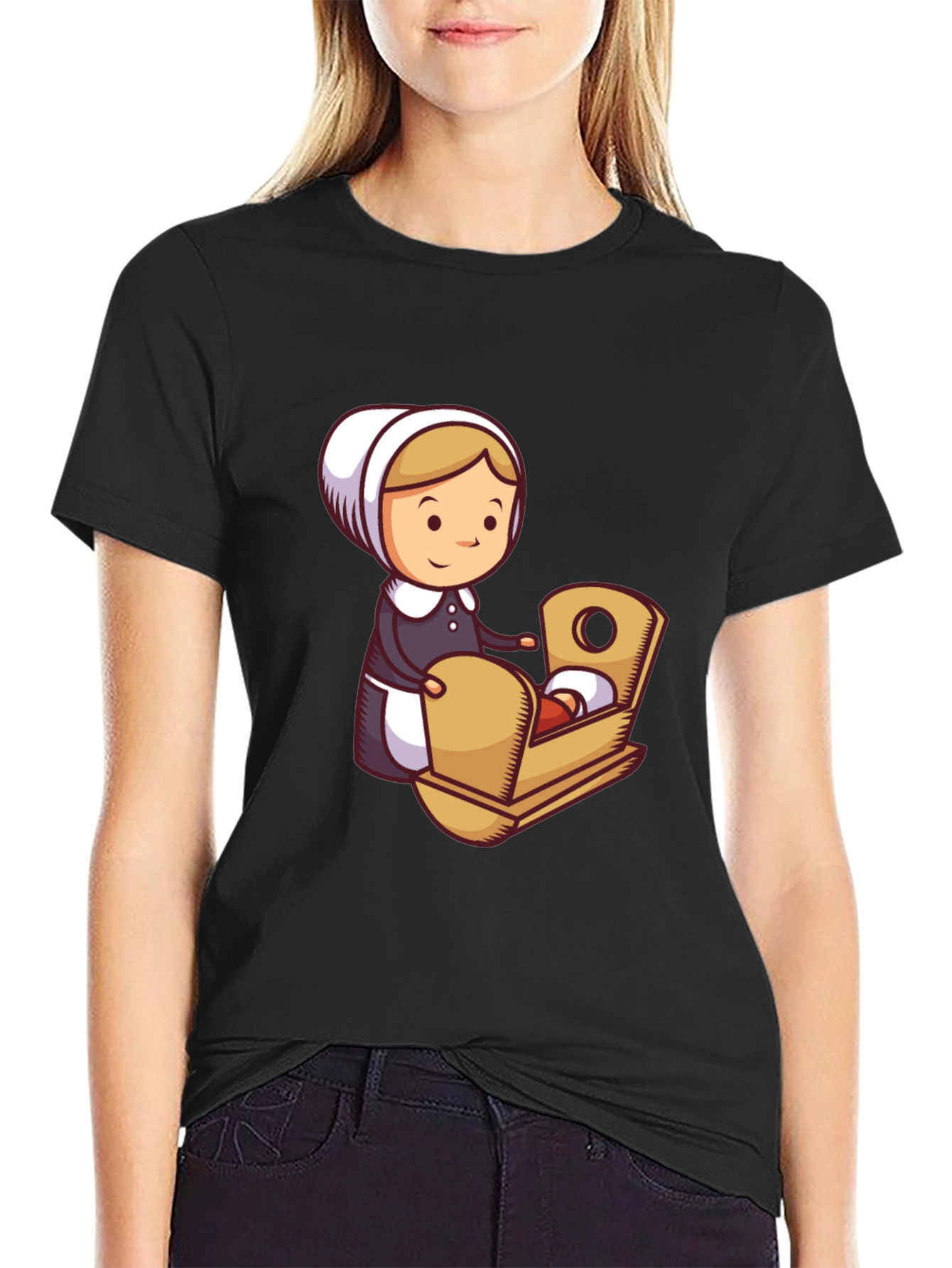 Pilgrim Woman and Baby T-Shirt