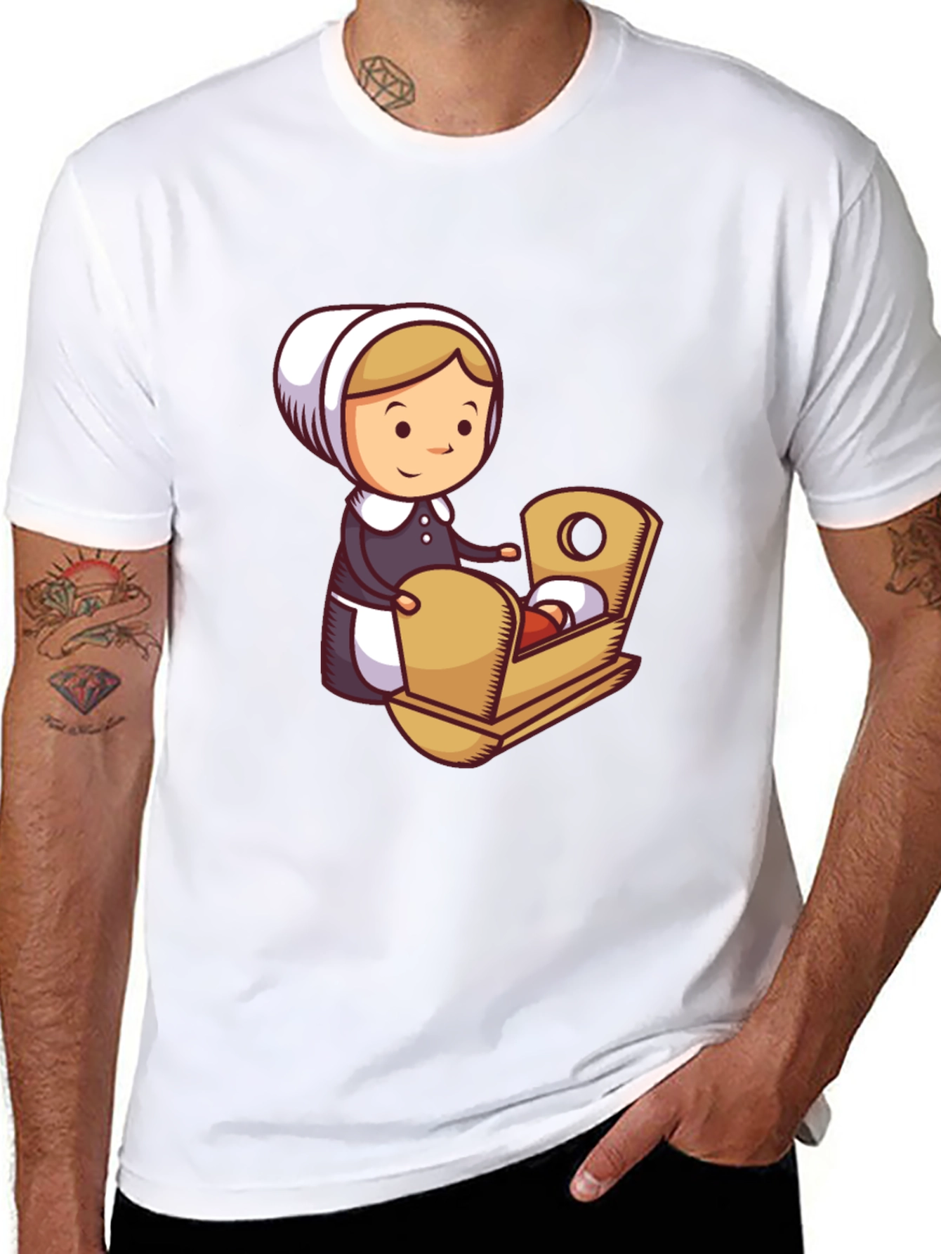 Pilgrim Woman and Baby T-Shirt