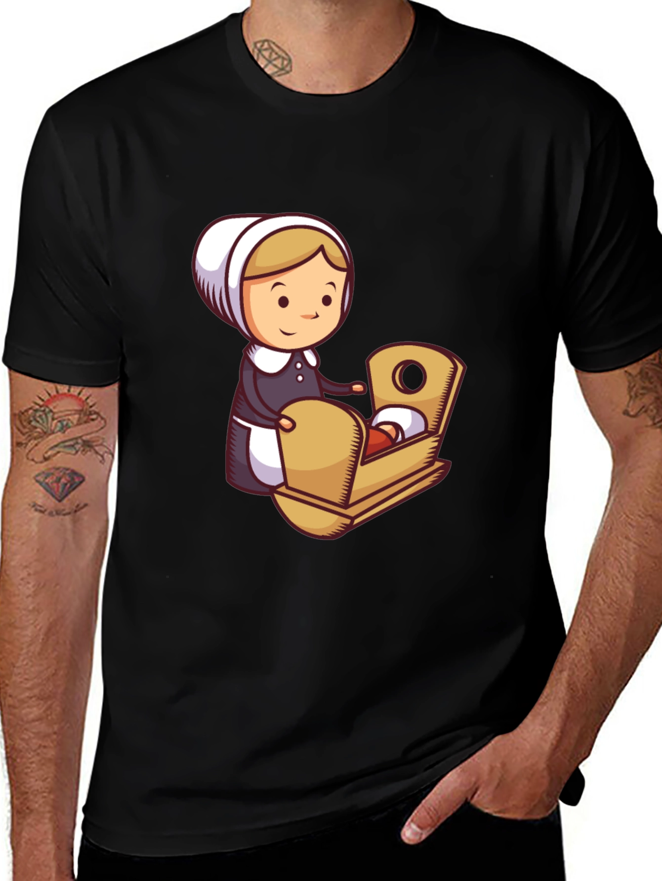 Pilgrim Woman and Baby T-Shirt