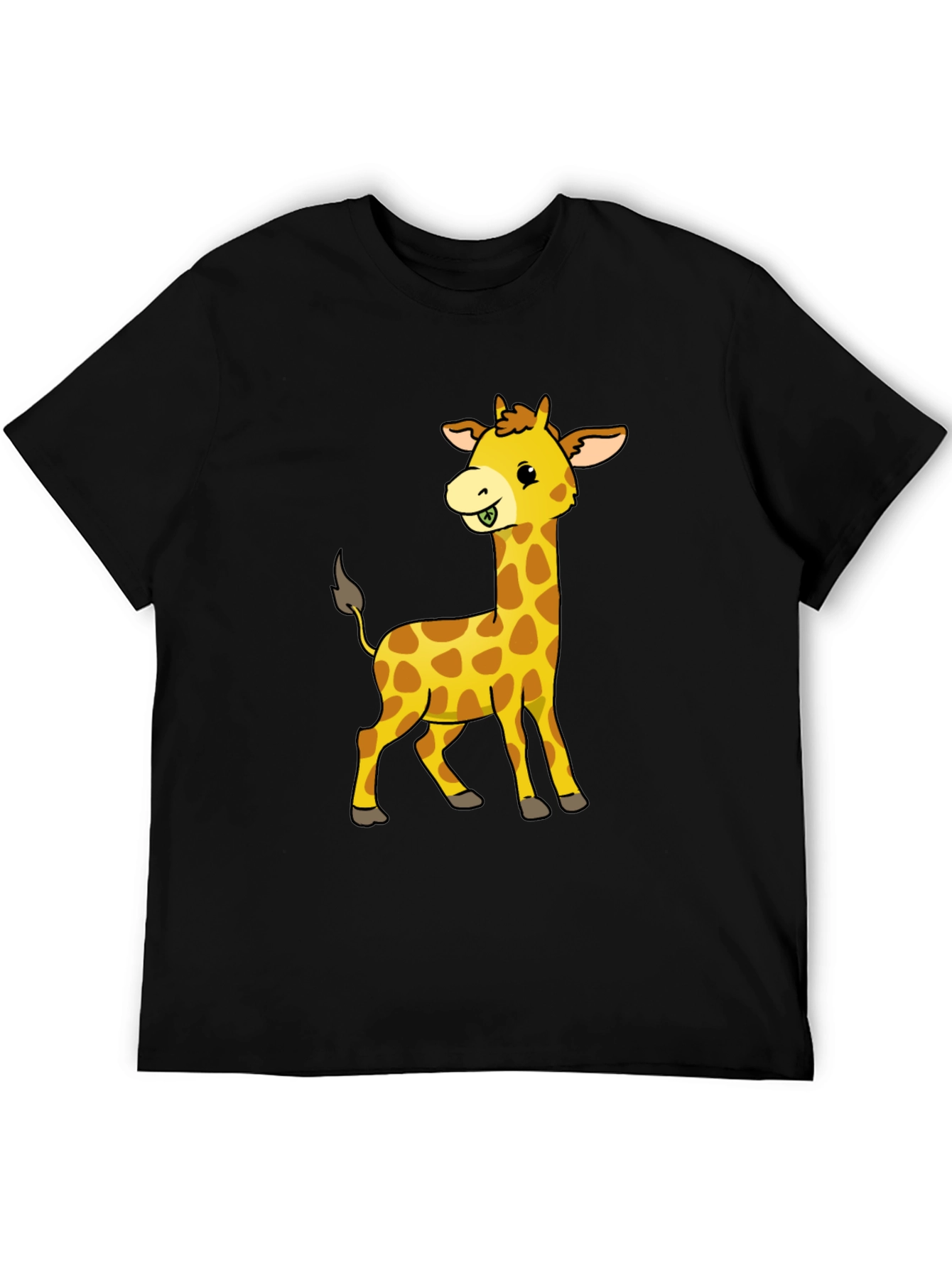 Cute Giraffe Graphic Tee - Black Casual Shirt
