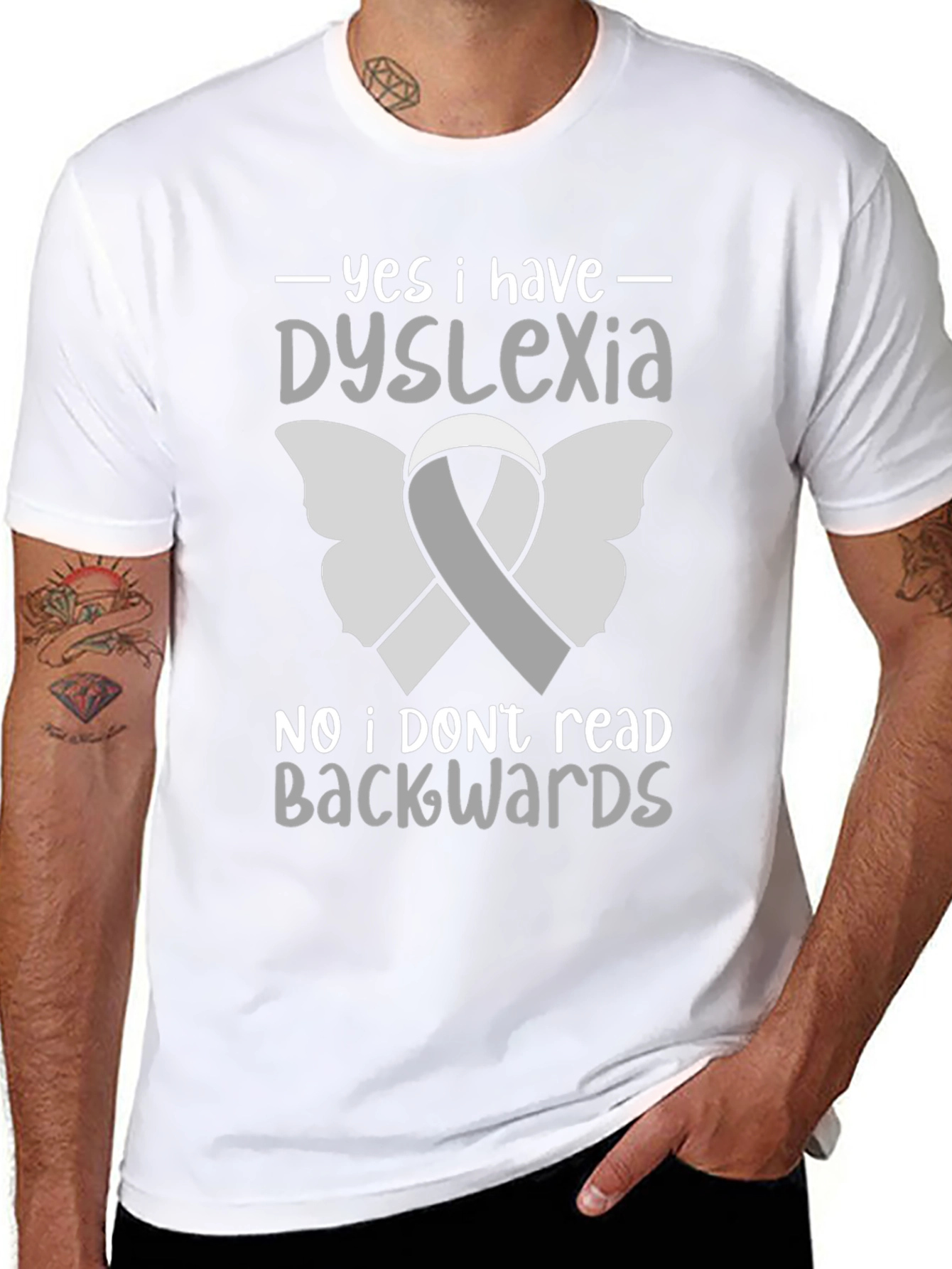 Dyslexia Awareness T-Shirt - Reads Forwards!