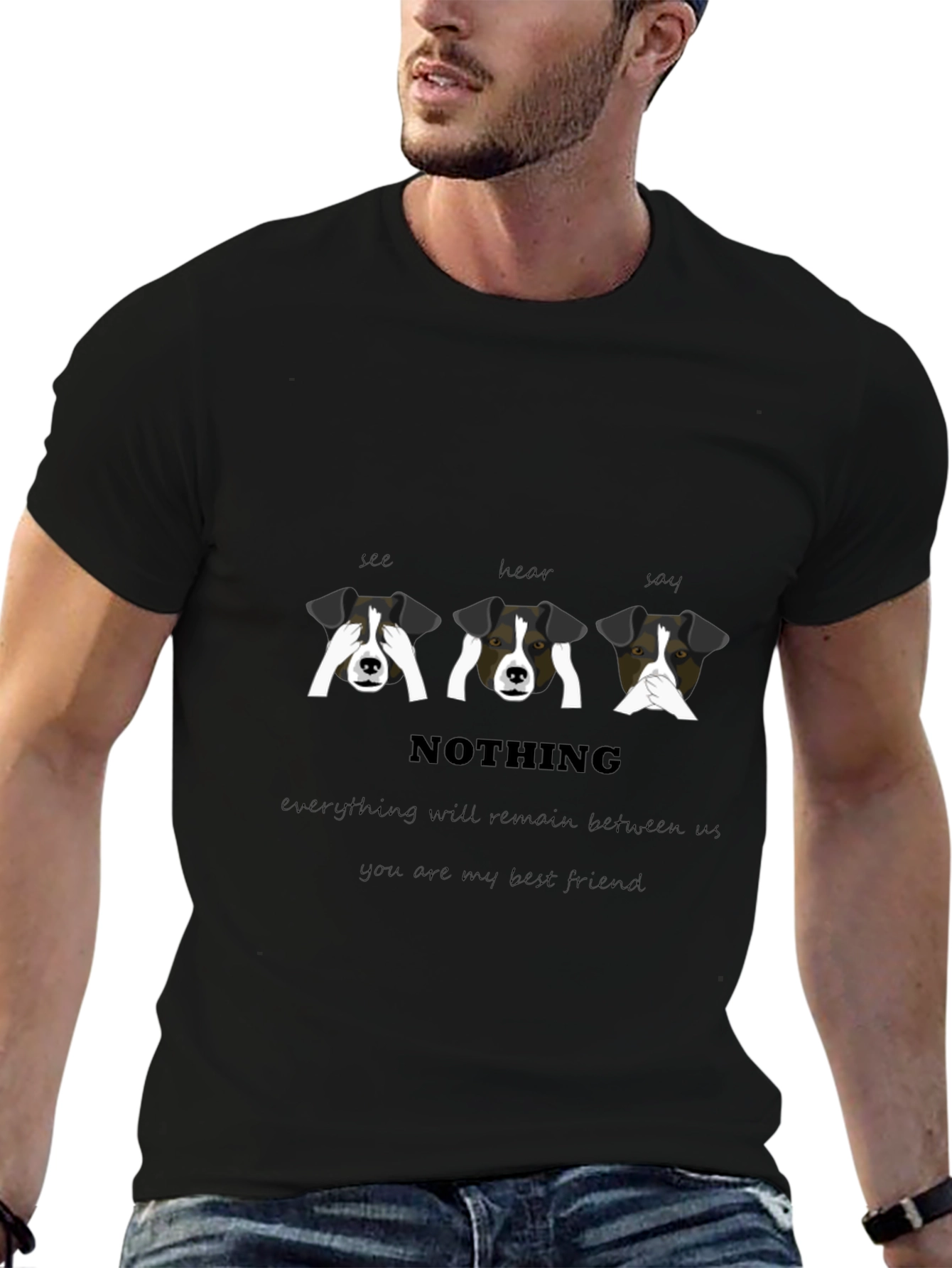 See Hear Speak No Evil Dogs Graphic T-Shirt