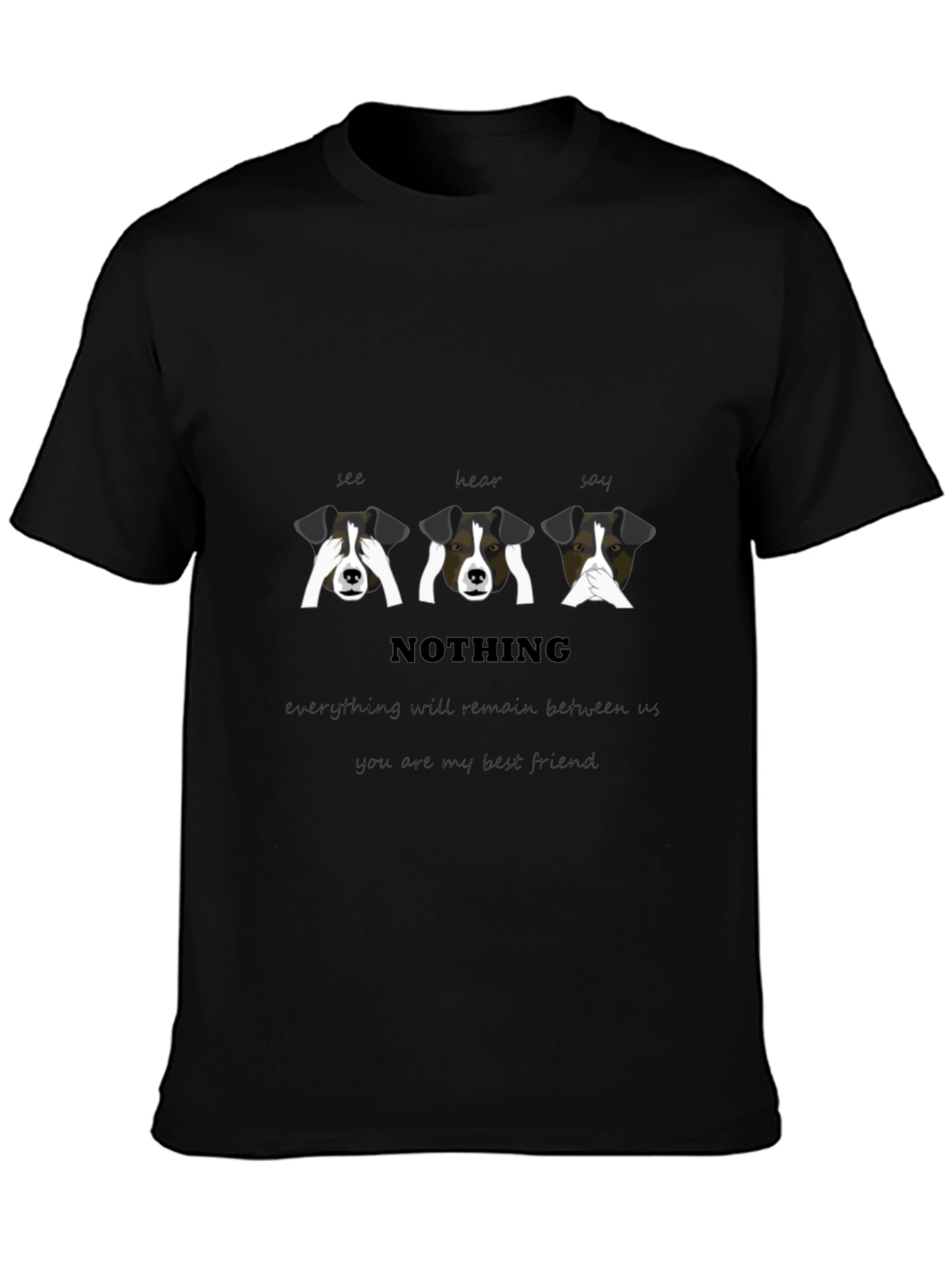 See Hear Speak No Evil Dogs Graphic T-Shirt