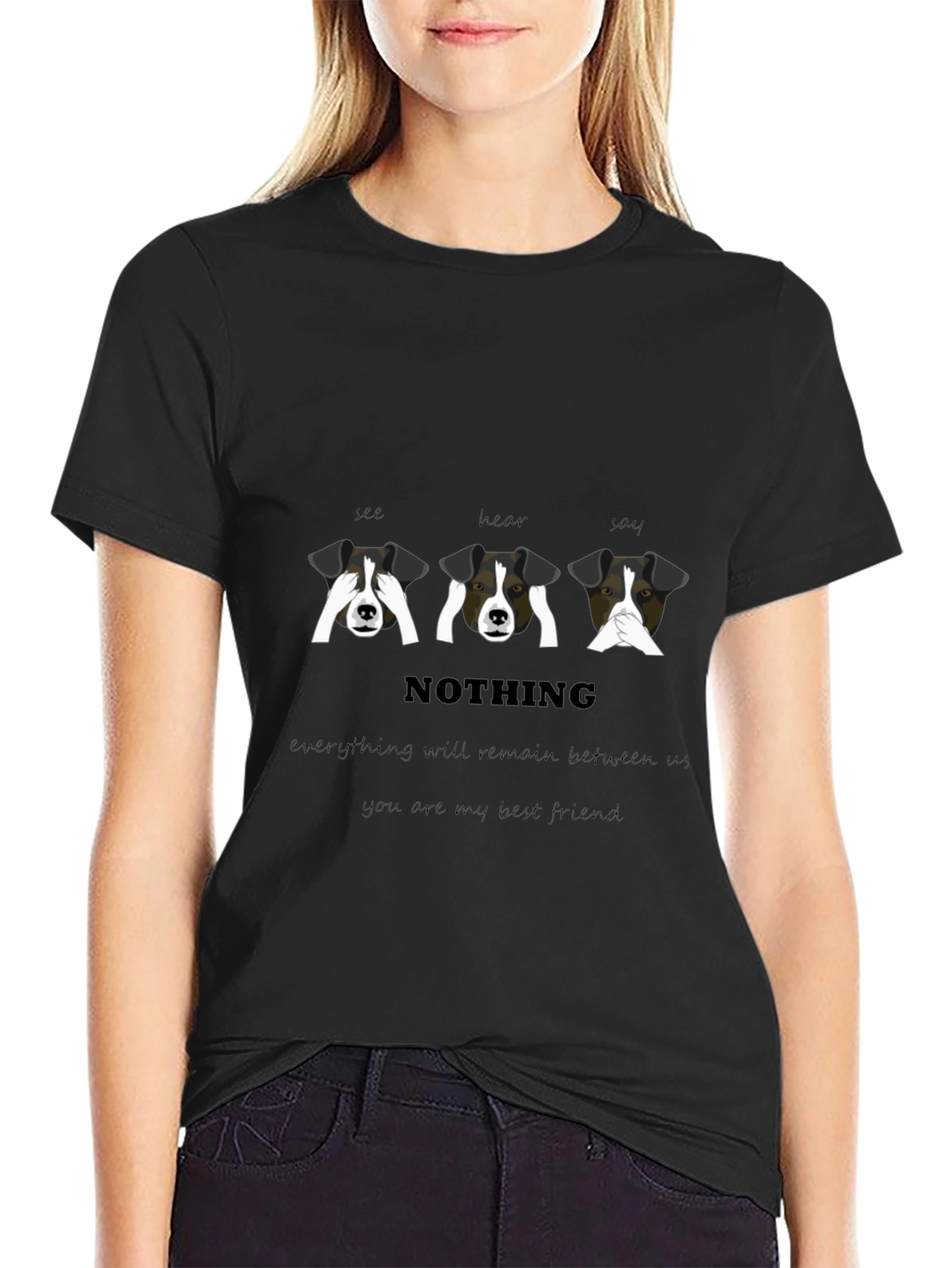 See Hear Speak No Evil Dogs Graphic T-Shirt