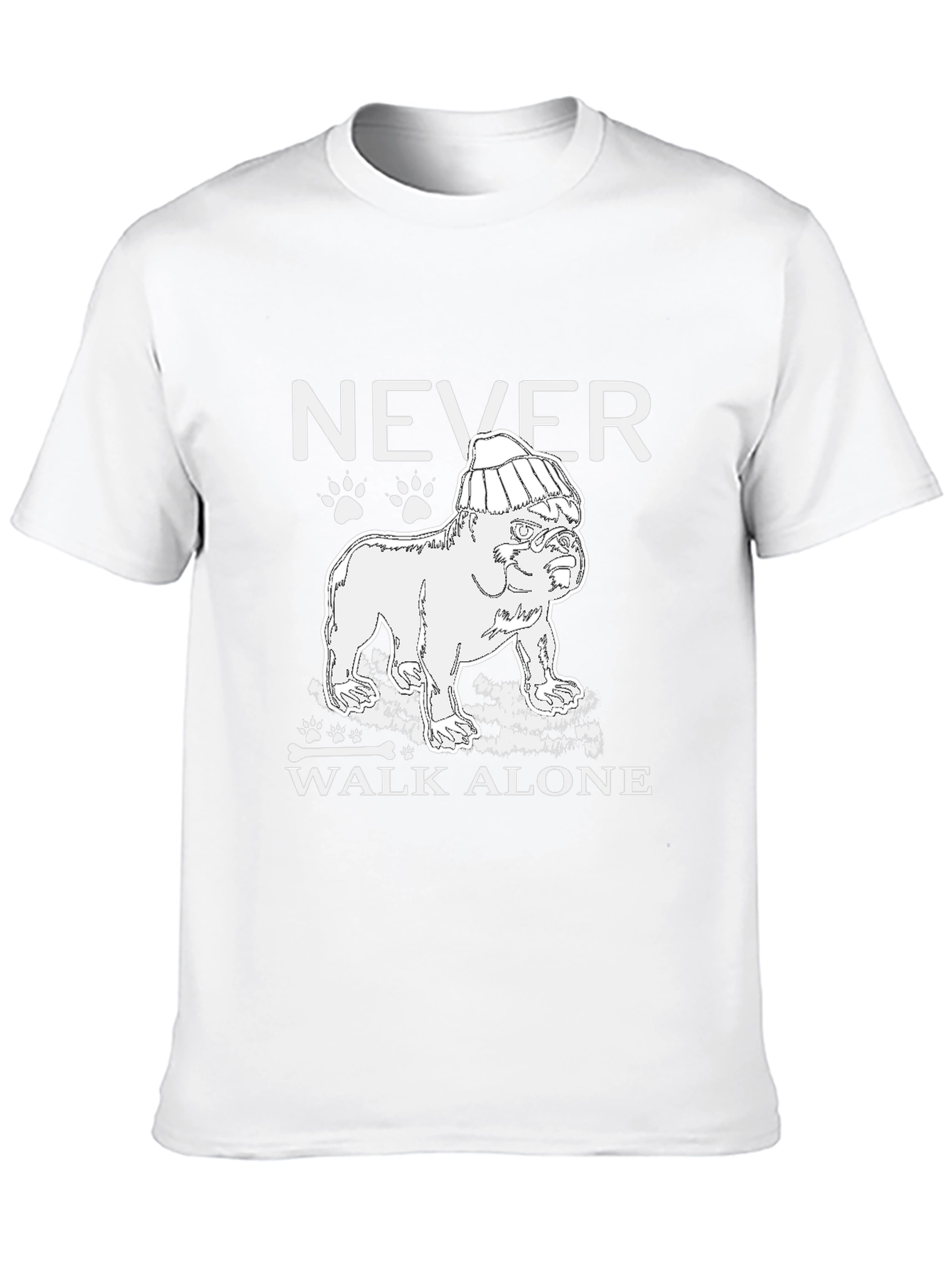 Never Walk Alone Dog Graphic Tee - Black