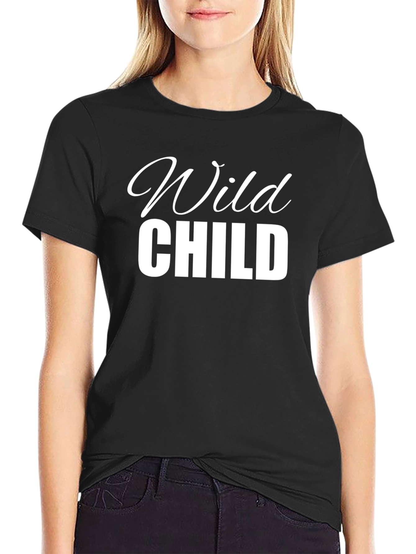 Wild Child Graphic Tee - Cool Black T-Shirt