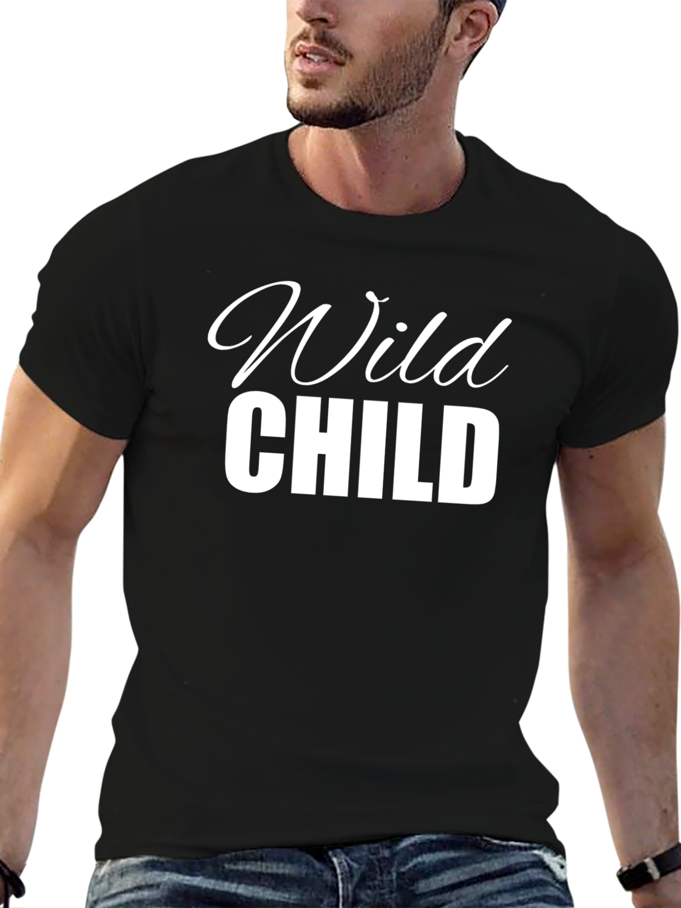 Wild Child Graphic Tee - Cool Black T-Shirt