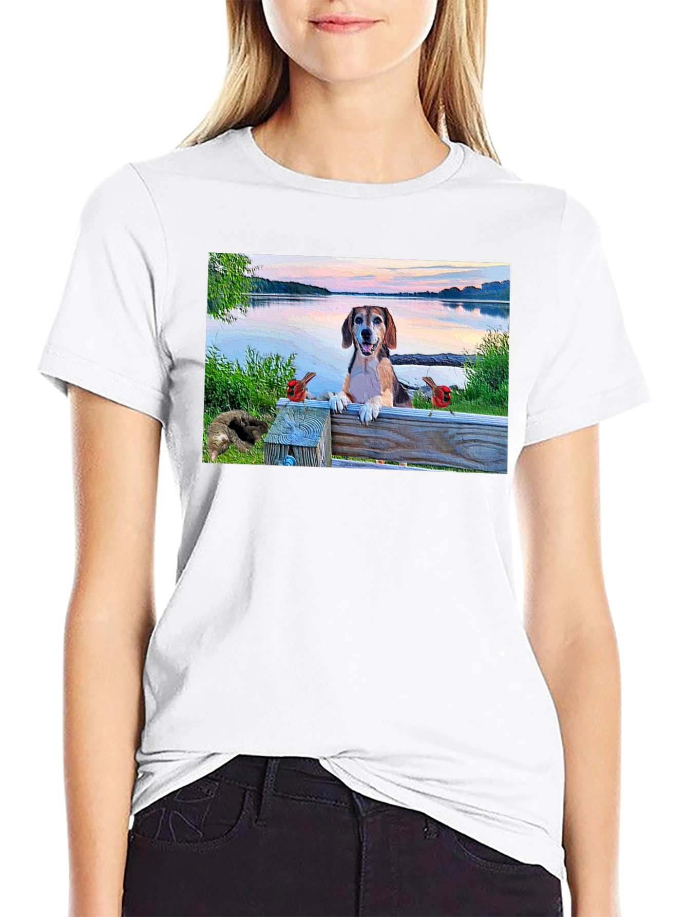Dog on a Bench T-Shirt