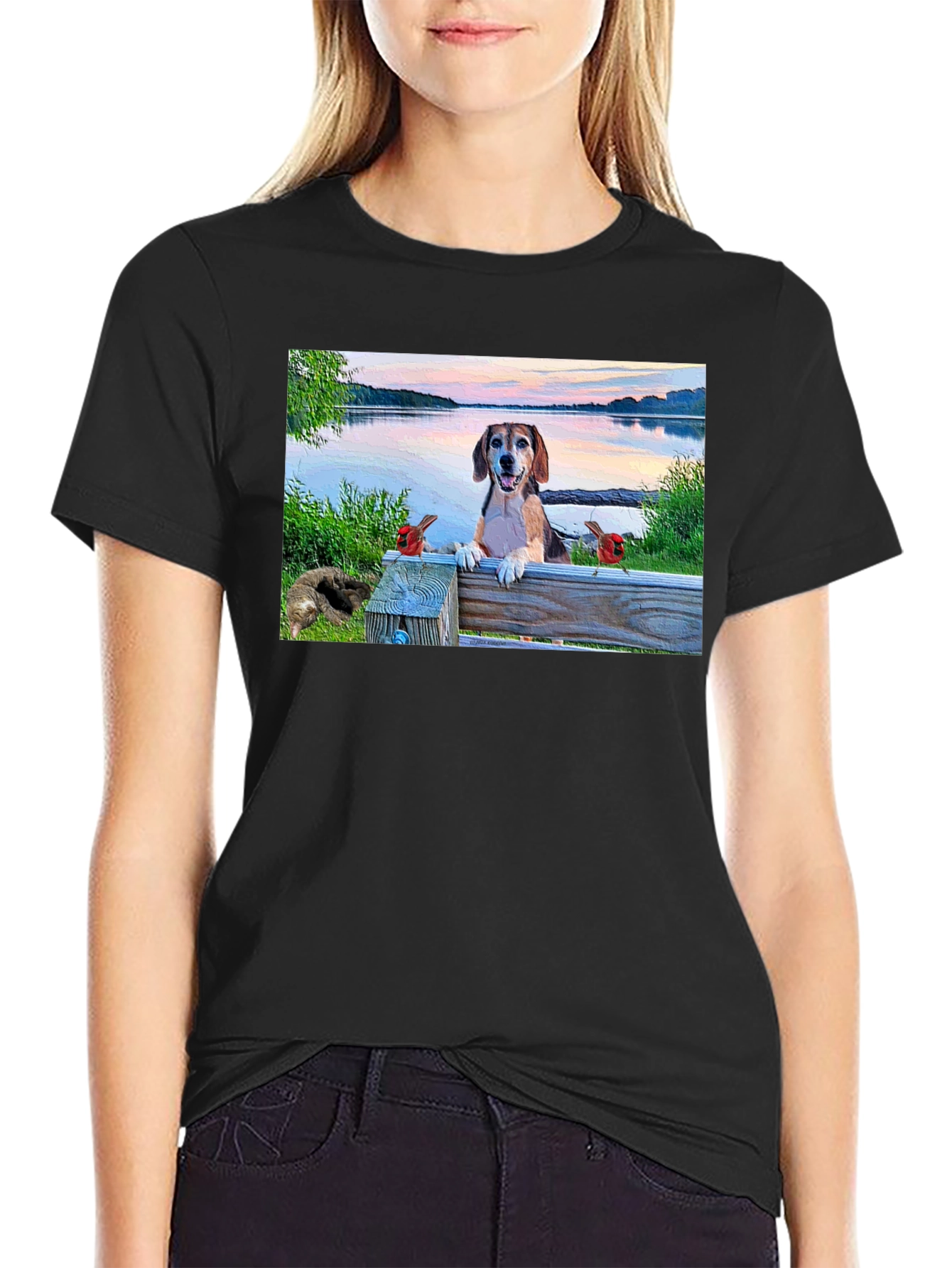 Dog on a Bench T-Shirt