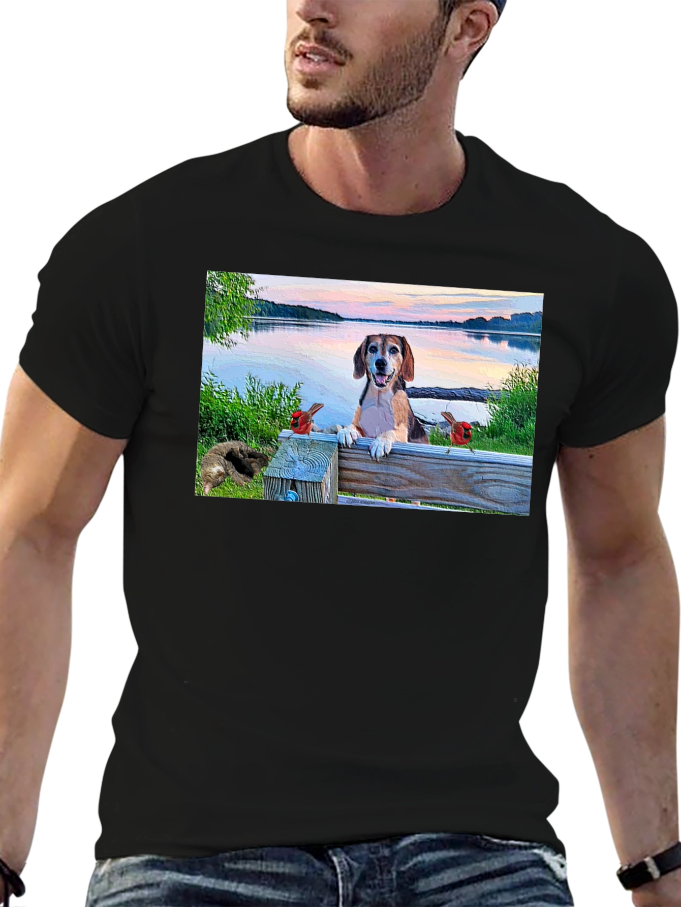 Dog on a Bench T-Shirt