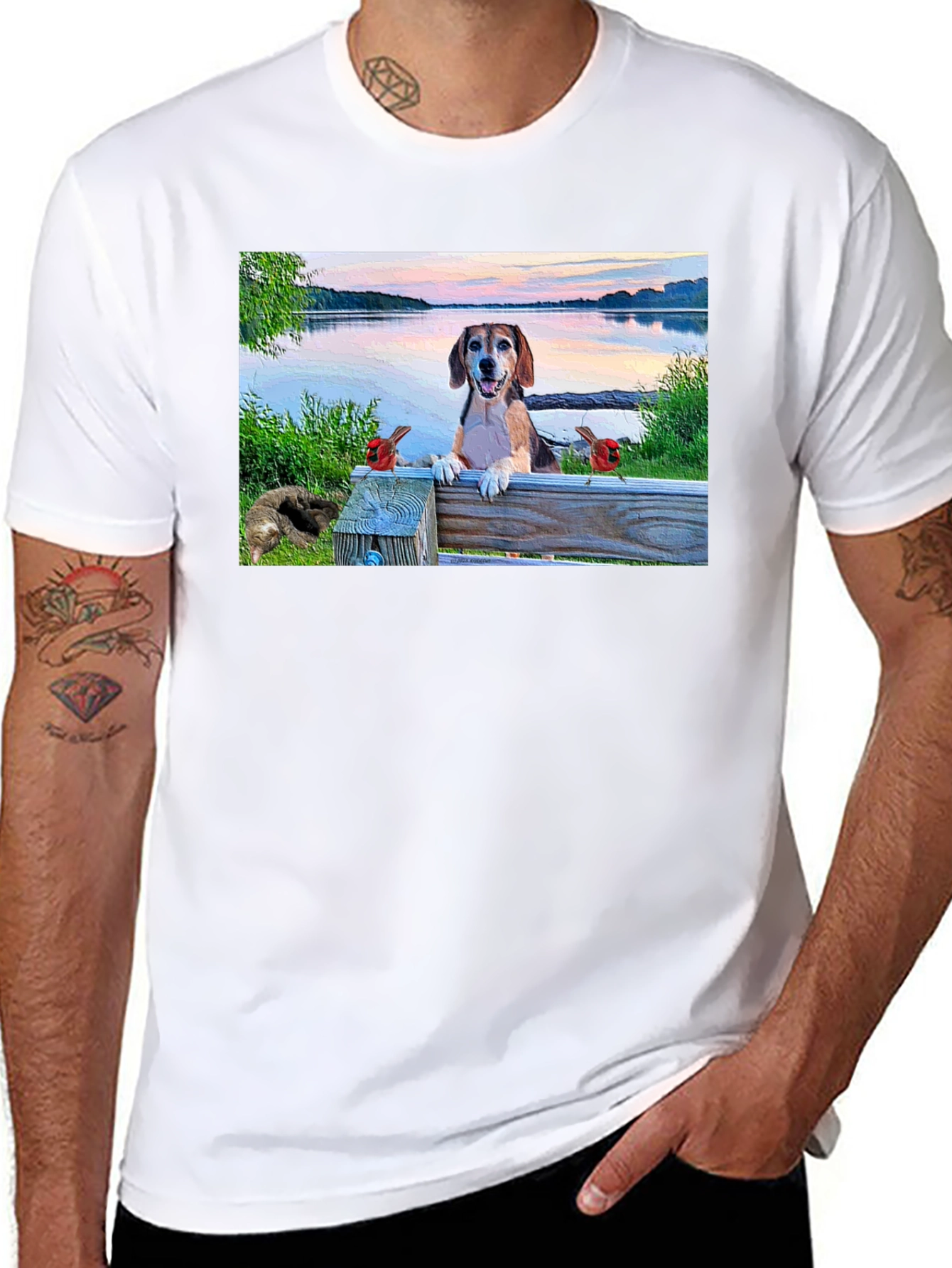 Dog on a Bench T-Shirt