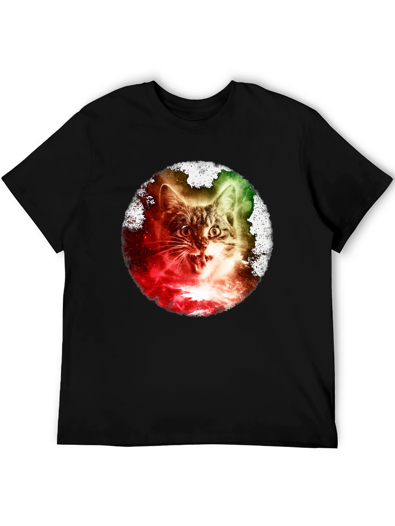 Galaxy Cat Graphic Tee - Unique Space Kitten T-Shirt