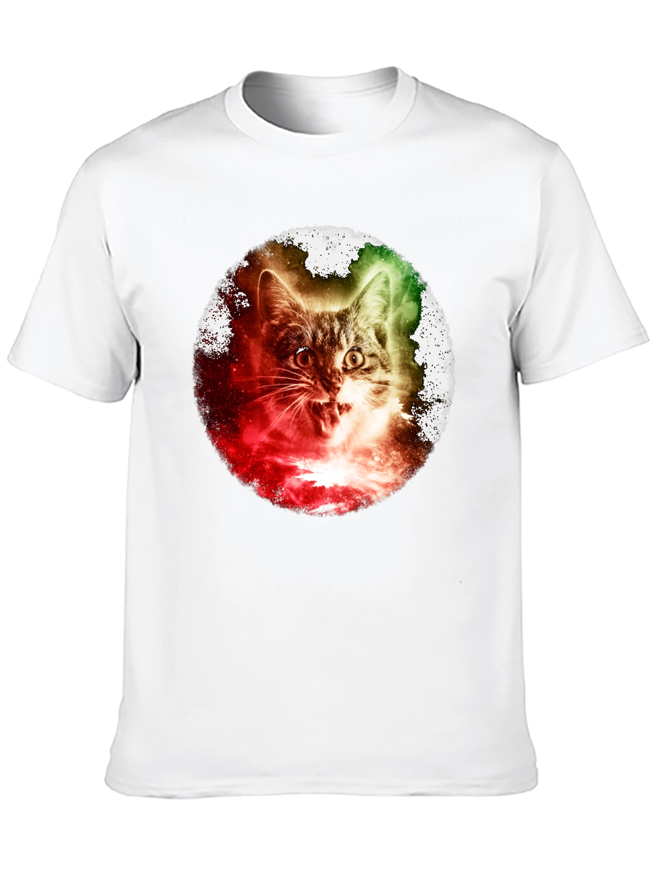 Galaxy Cat Graphic Tee - Unique Space Kitten T-Shirt