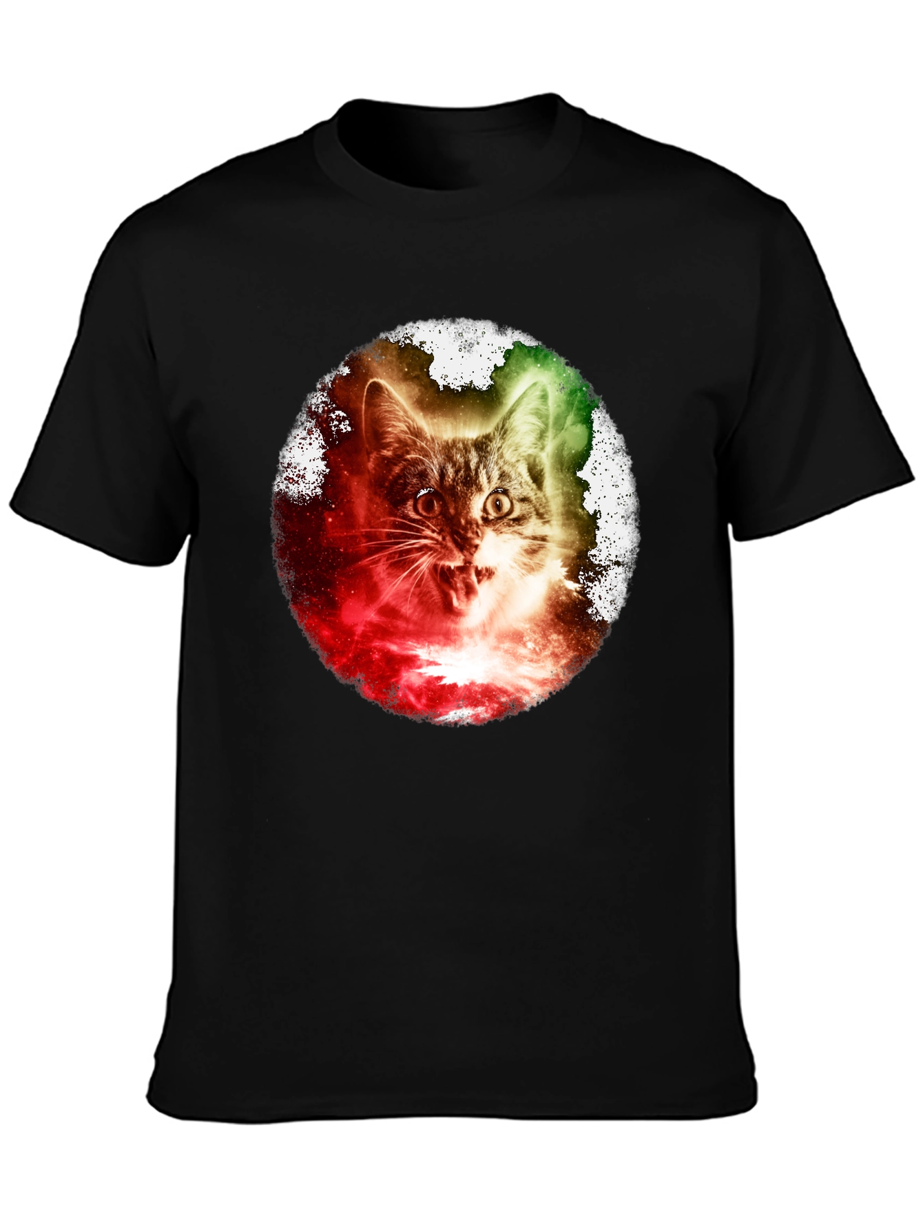 Galaxy Cat Graphic Tee - Unique Space Kitten T-Shirt