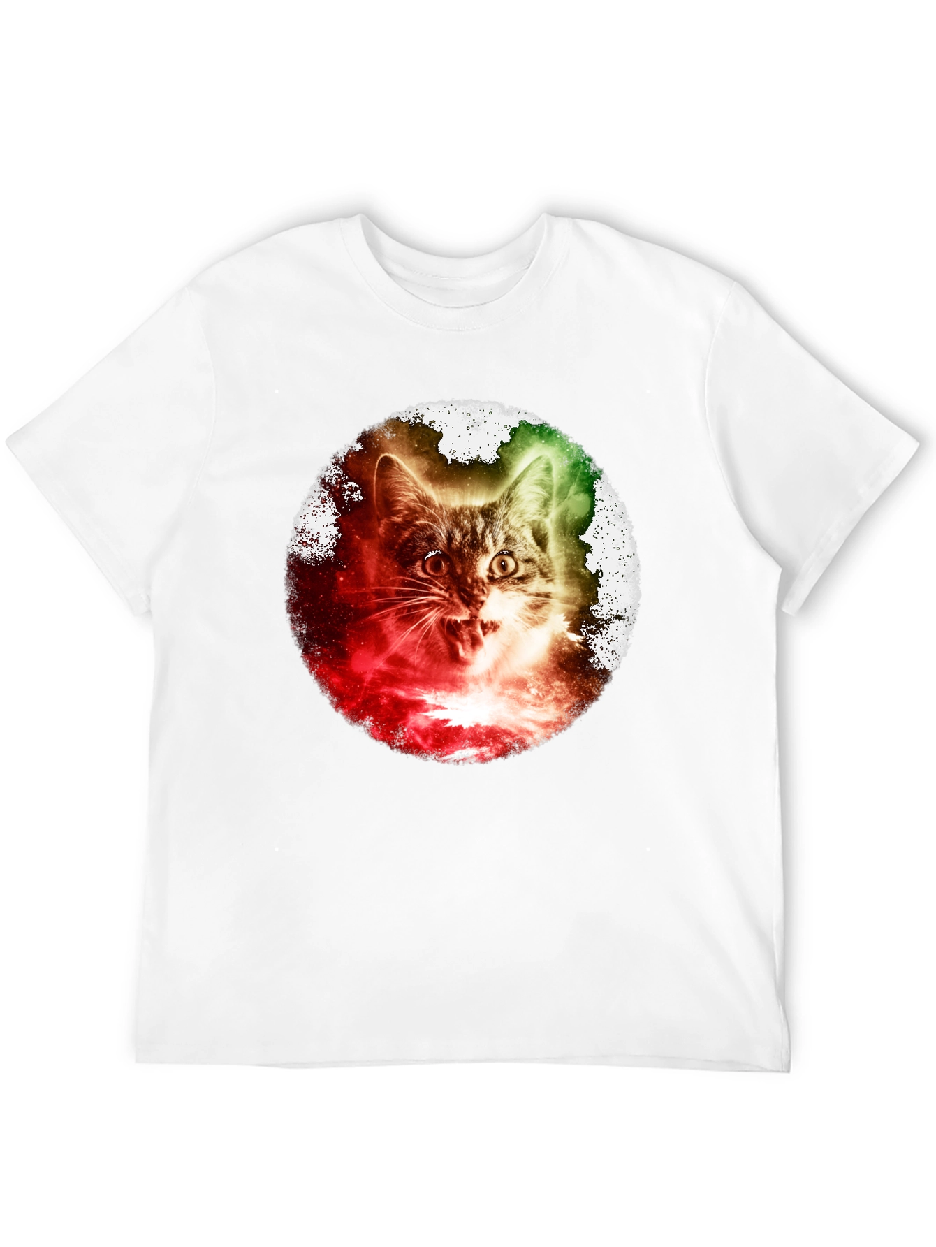 Galaxy Cat Graphic Tee - Unique Space Kitten T-Shirt