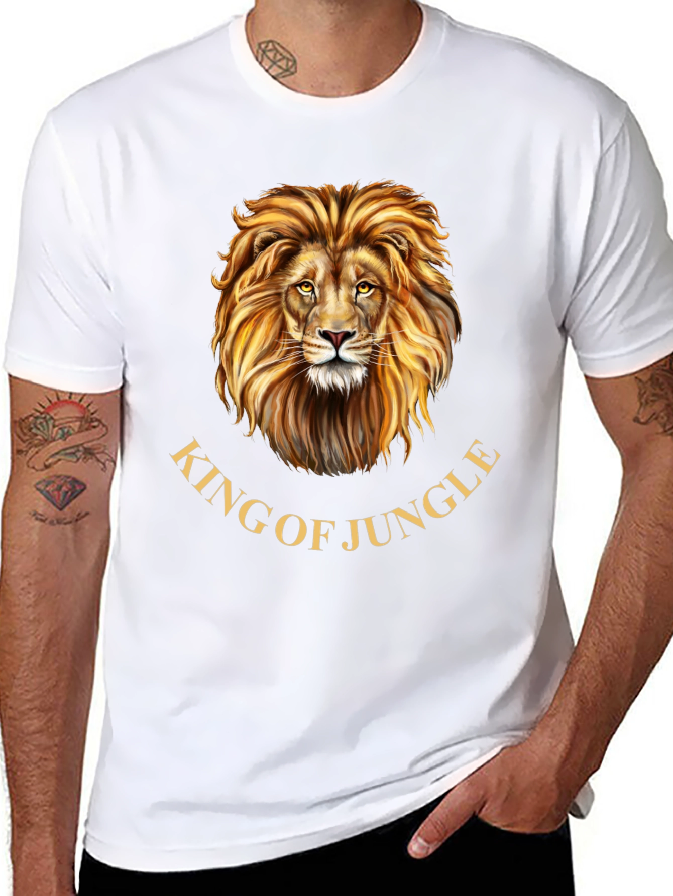 King of the Jungle Lion Graphic Tee - Black