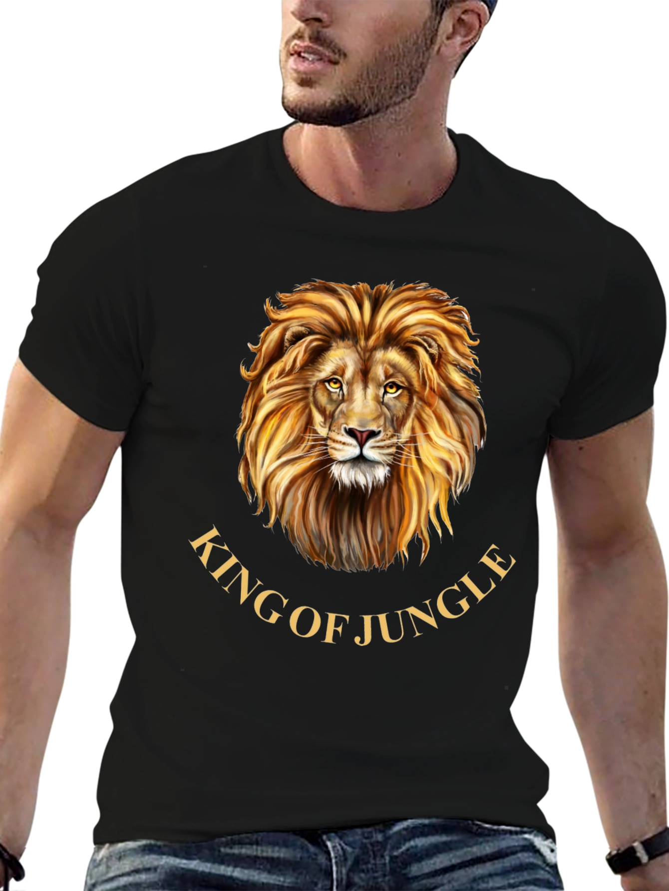 King of the Jungle Lion Graphic Tee - Black