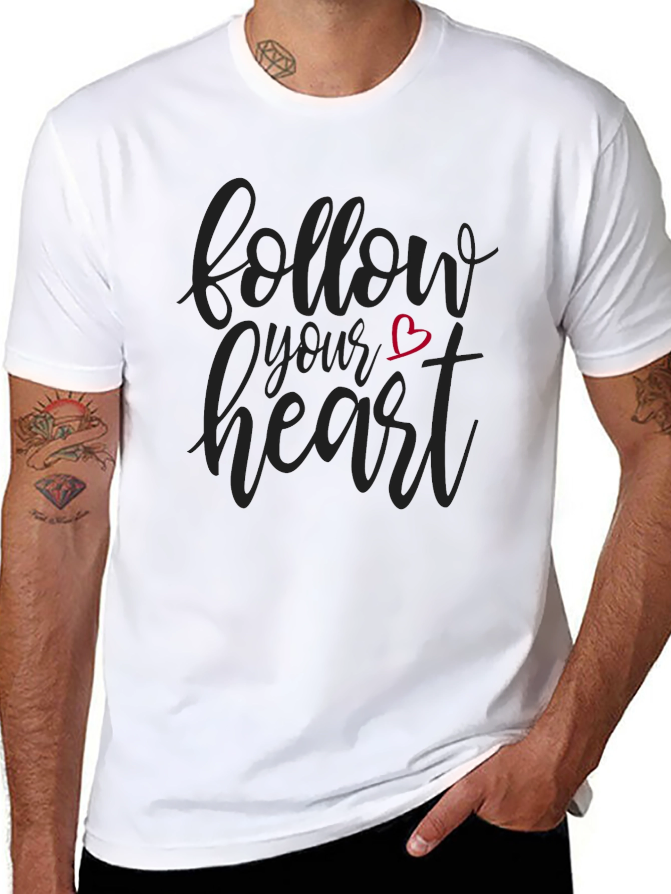 Follow Your Heart Black Graphic Tee