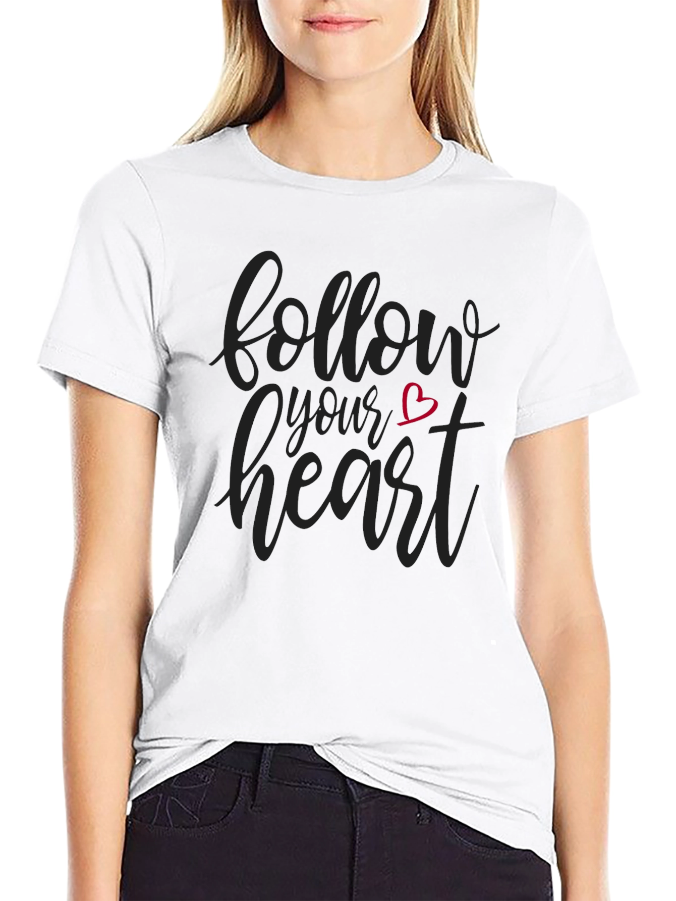 Follow Your Heart Black Graphic Tee