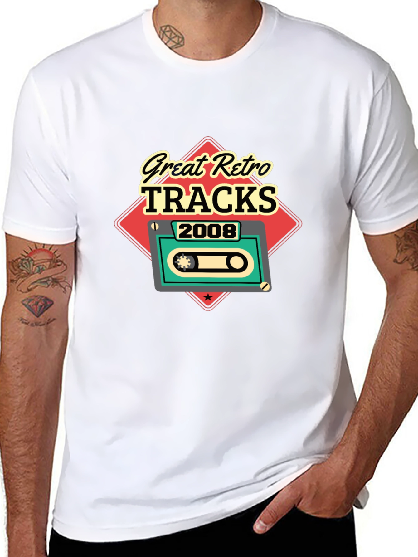 Great Retro Tracks 2008 Black T-Shirt