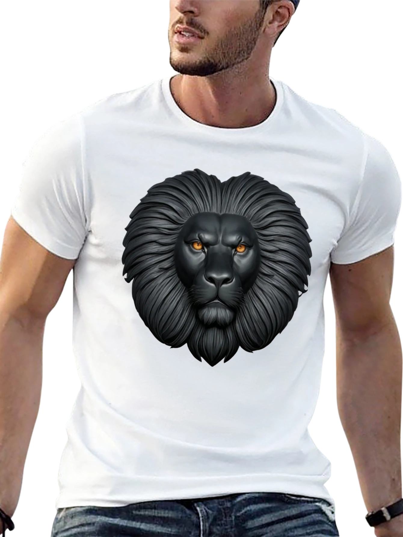 Lion Graphic Black T-Shirt - Fierce Style