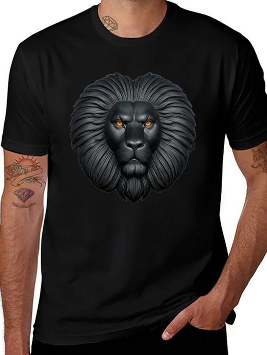 Lion Graphic Black T-Shirt - Fierce Style