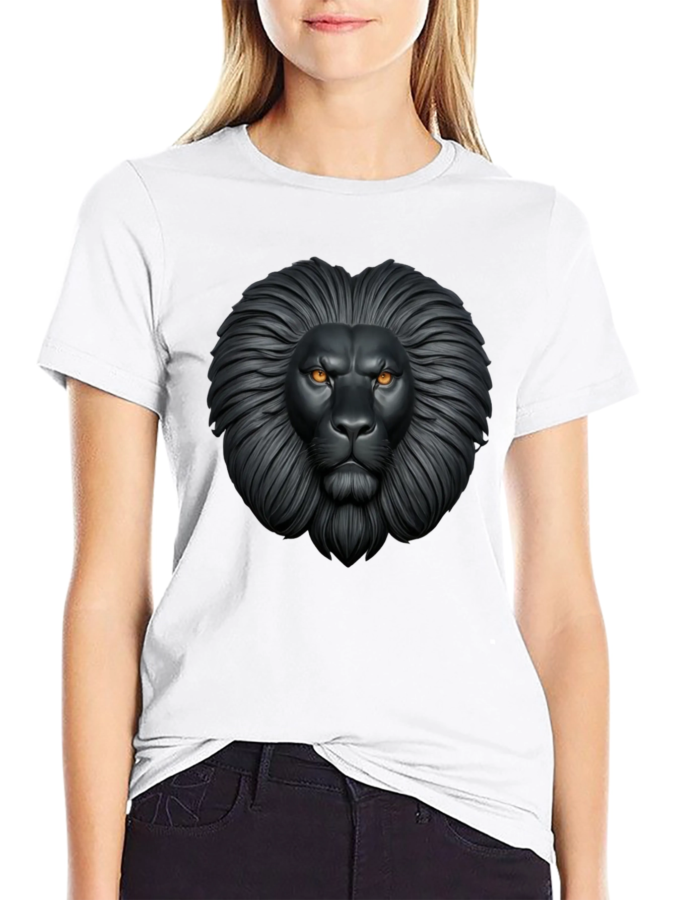 Lion Graphic Black T-Shirt - Fierce Style
