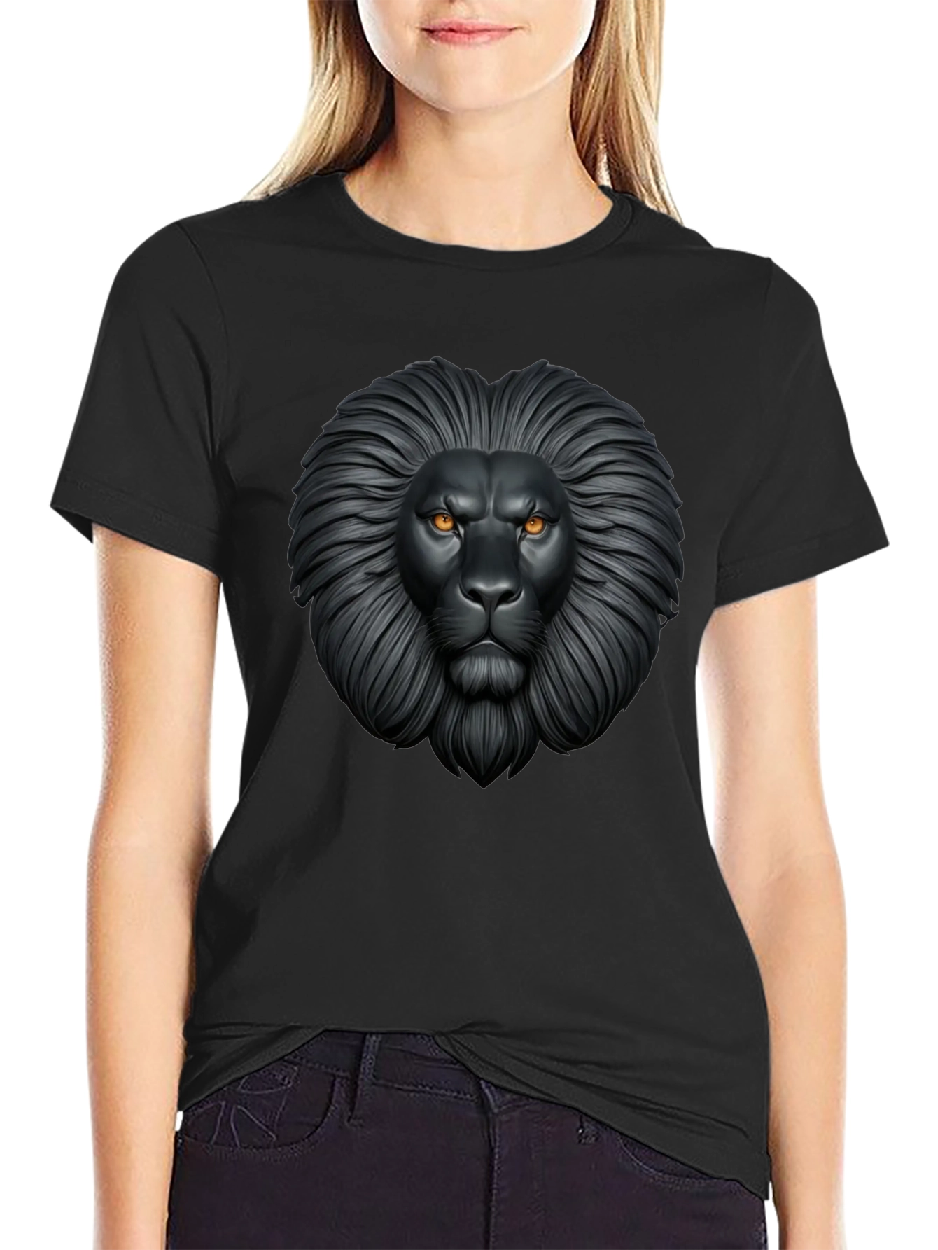 Lion Graphic Black T-Shirt - Fierce Style