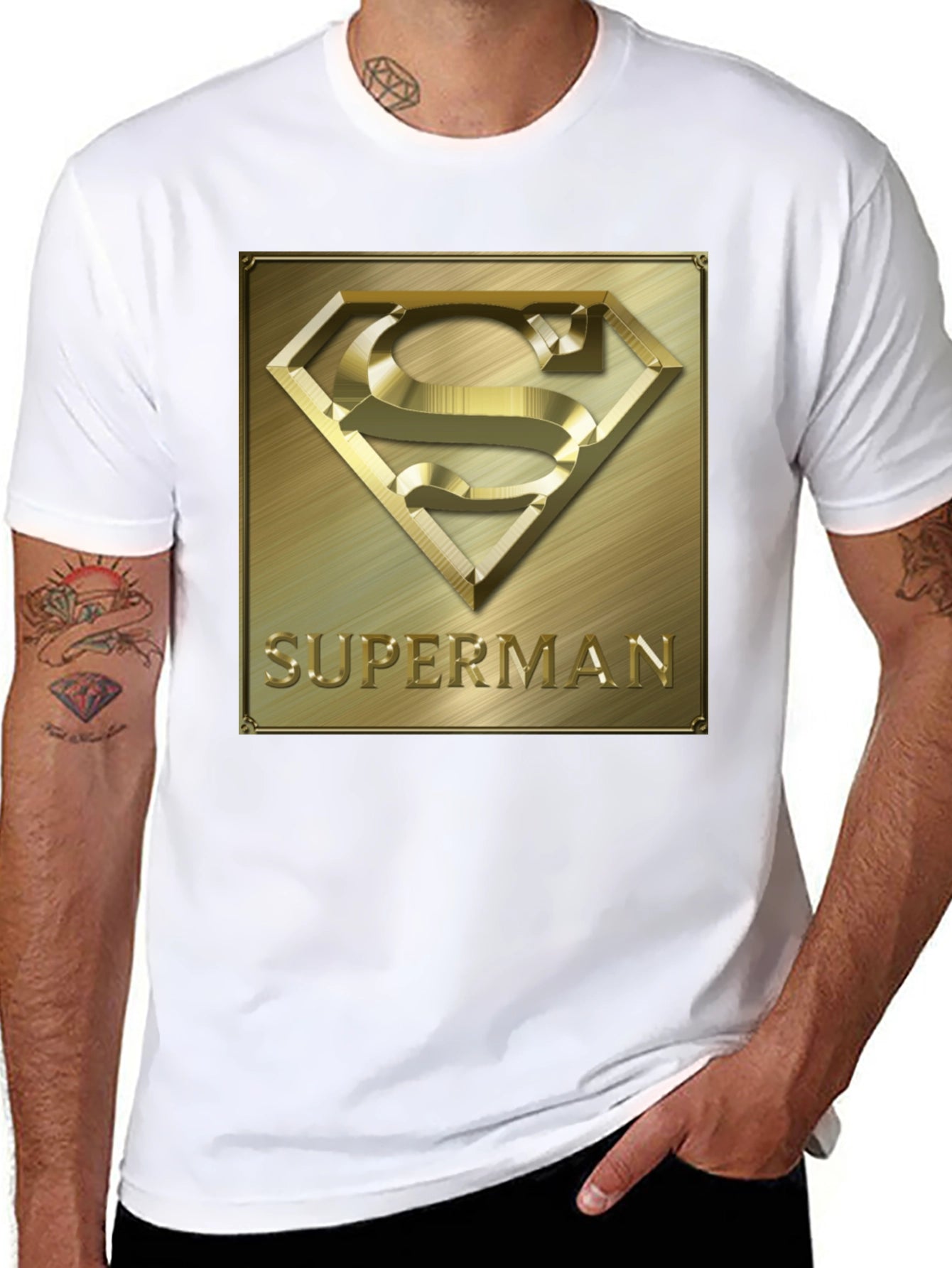 Superman Gold Emblem Black T-Shirt