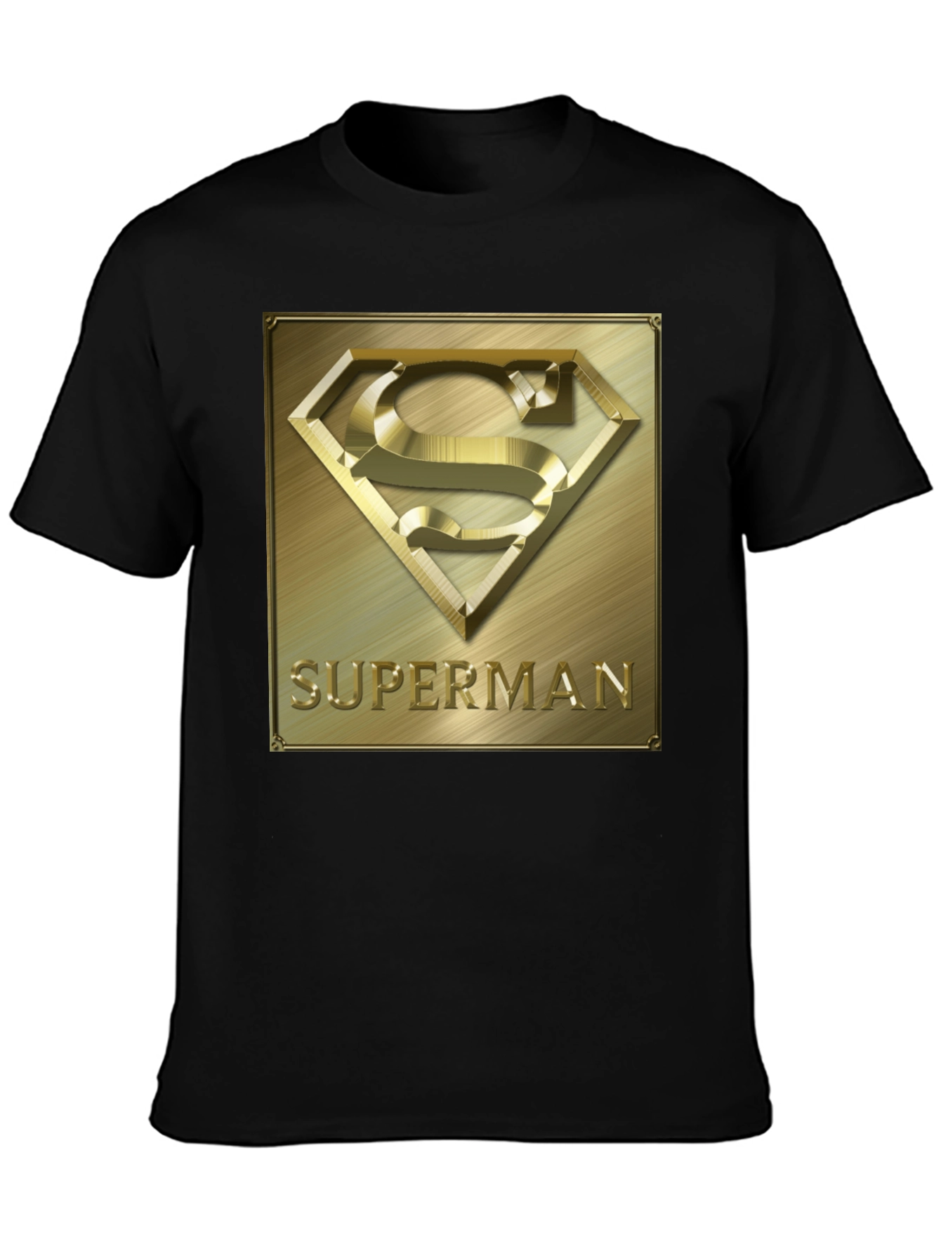 Superman Gold Emblem Black T-Shirt